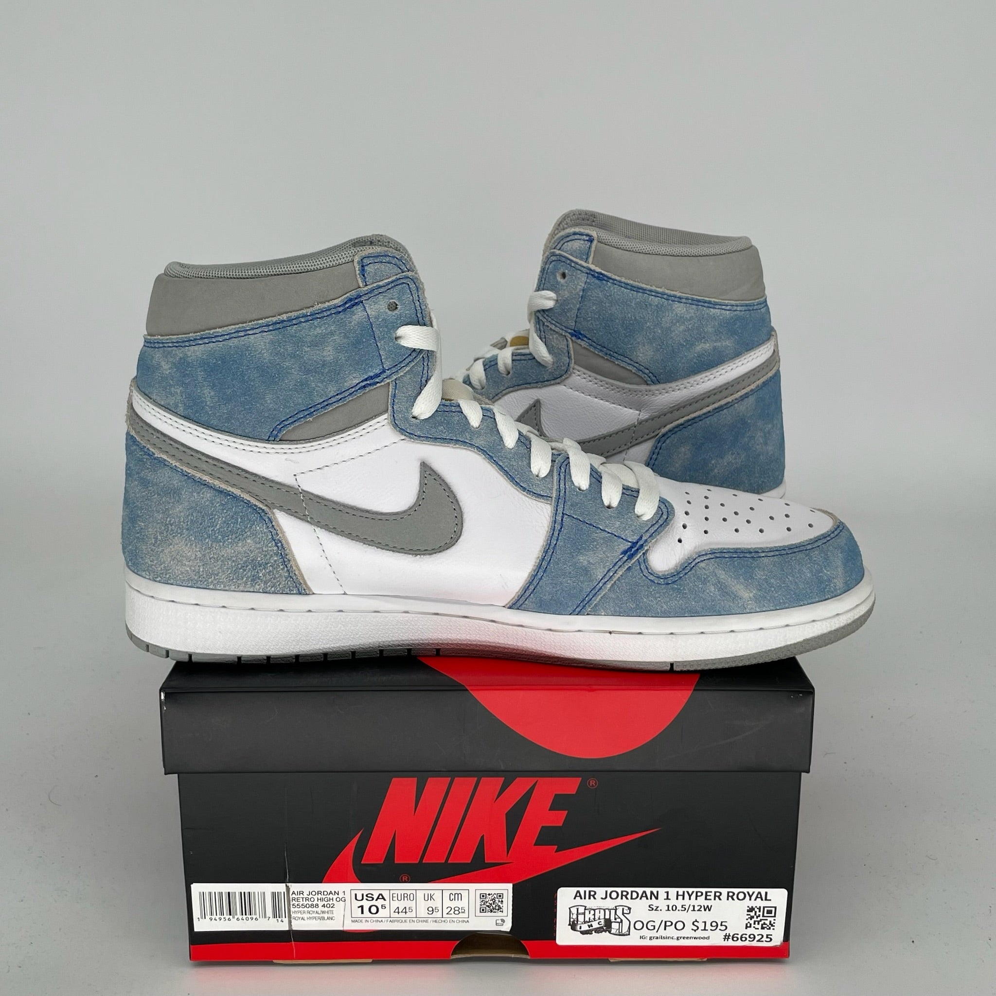 AIR JORDAN 1 HYPER ROYAL Men's Basketball Shoes Size 10.5 - Style 555088-402 | Perfect for Streetwear & Sneaker Collectors