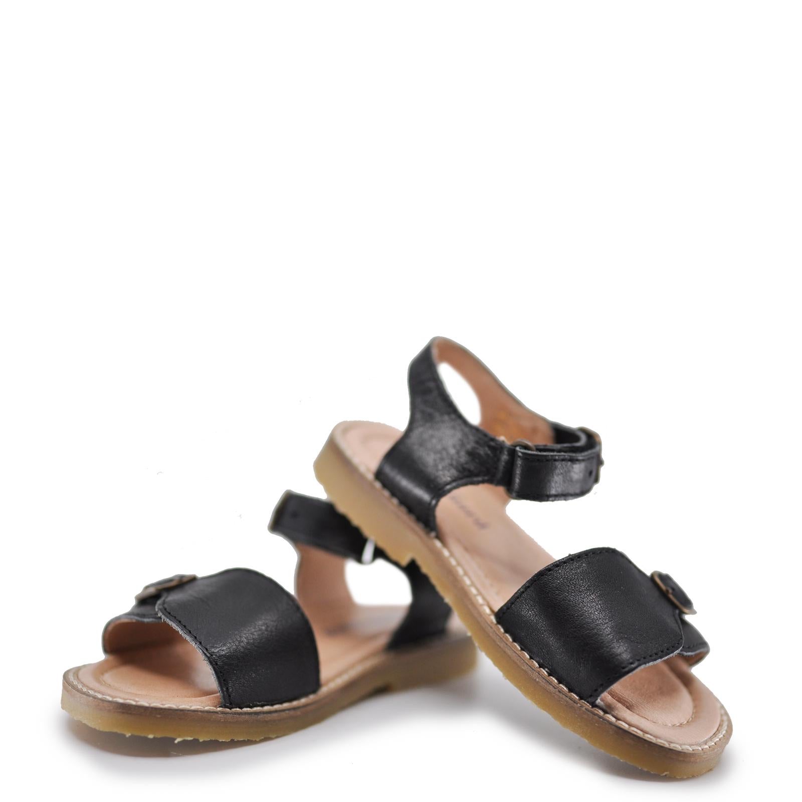 Petit Nord Black Velcro Sandals for Women - Comfortable Adjustable Straps - Perfect for Beach, Pool & Summer Walking