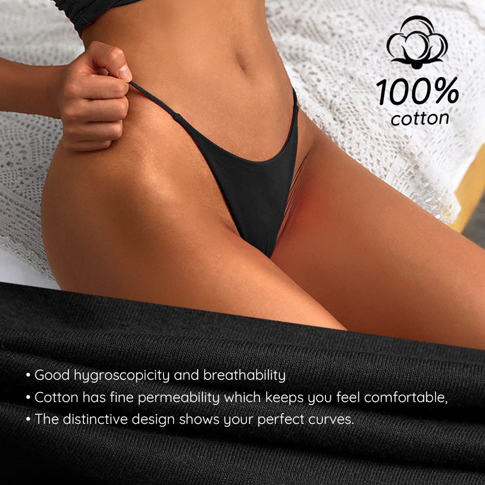 Sexy Women's Thong Underwear 5-Pack - Low Rise G-String Panties with T-Back Design for Comfort & Style | Perfect for Everyday Wear, Date Night & Gift Giving