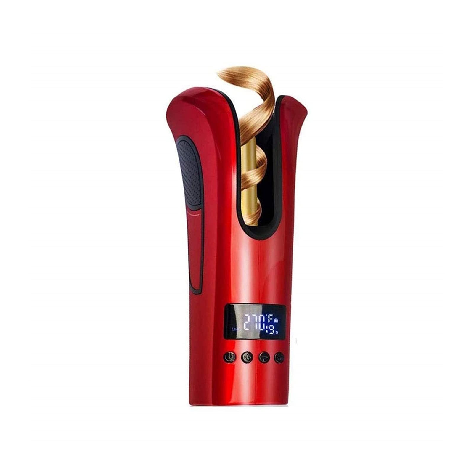 HHWKSJ Cordless Auto Hair Curler - LCD Display Adjustable Temperature & Timer, Rechargeable Rotating Ceramic Barrel Curling Wand for Fast Heating | Perfect for Home Use, Travel & Salon Styling