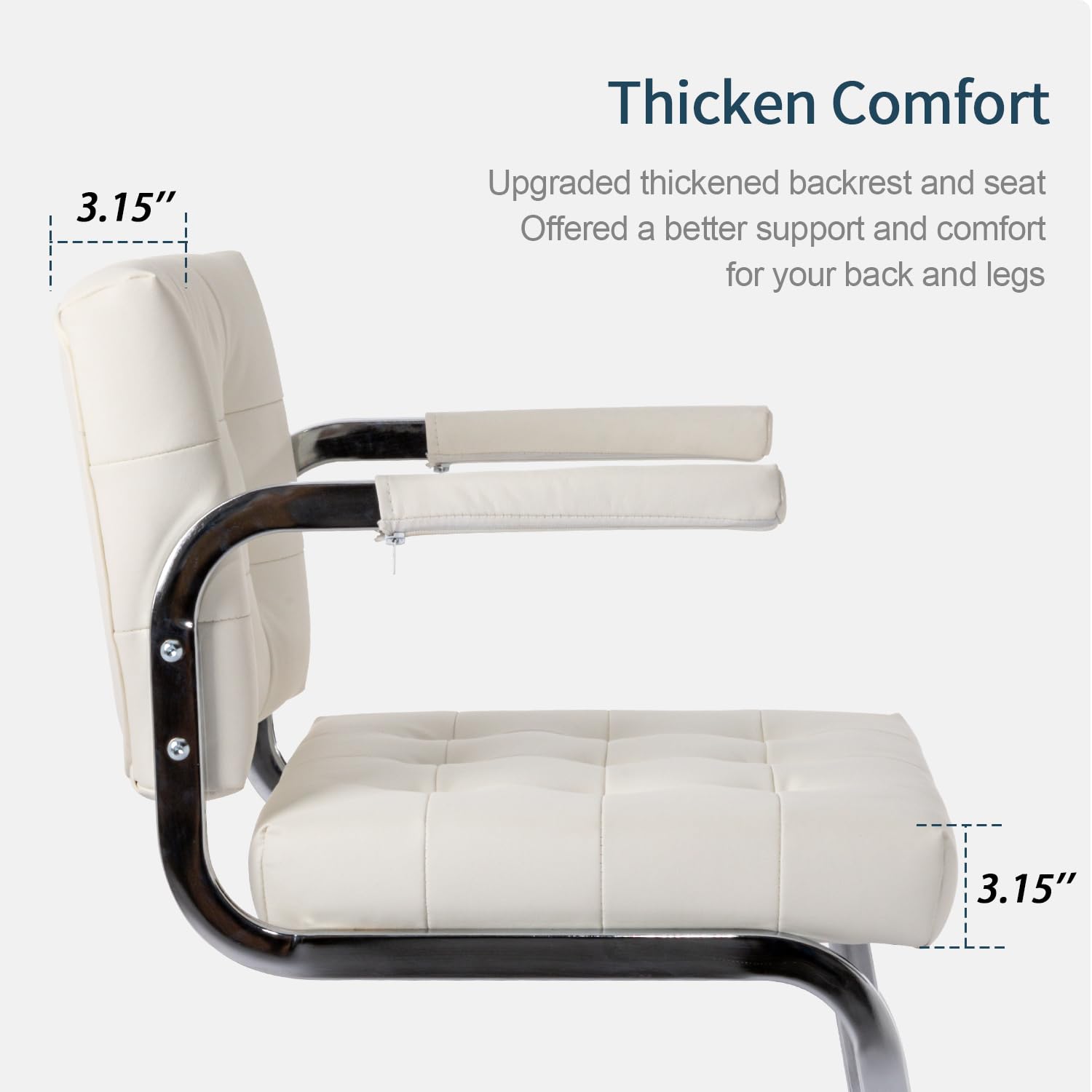 Okeysen 4-Pack Conference Room Chairs Set - Modern Leather Office Guest Chairs & Reception Chairs with Sled Base, No Wheels - Perfect for Waiting Rooms, Meeting Spaces & Corporate Offices