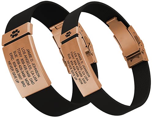 ROAD iD Personalized Medical ID Bracelet for Adults & Kids - Waterproof Silicone Wristband with Engraved Emergency Contact Info - Ideal for Running, Cycling, Travel & Outdoor Activities