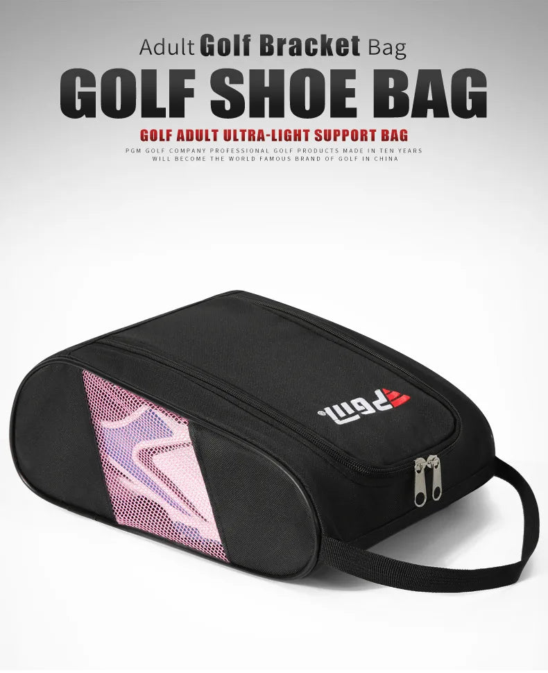 PGM Portable Mini Golf Shoe Bag - Lightweight Nylon Golf Ball Holder & Tee Organizer - Breathable Sports Accessories Pouch for Golfers | Perfect for Travel, Course & Storage