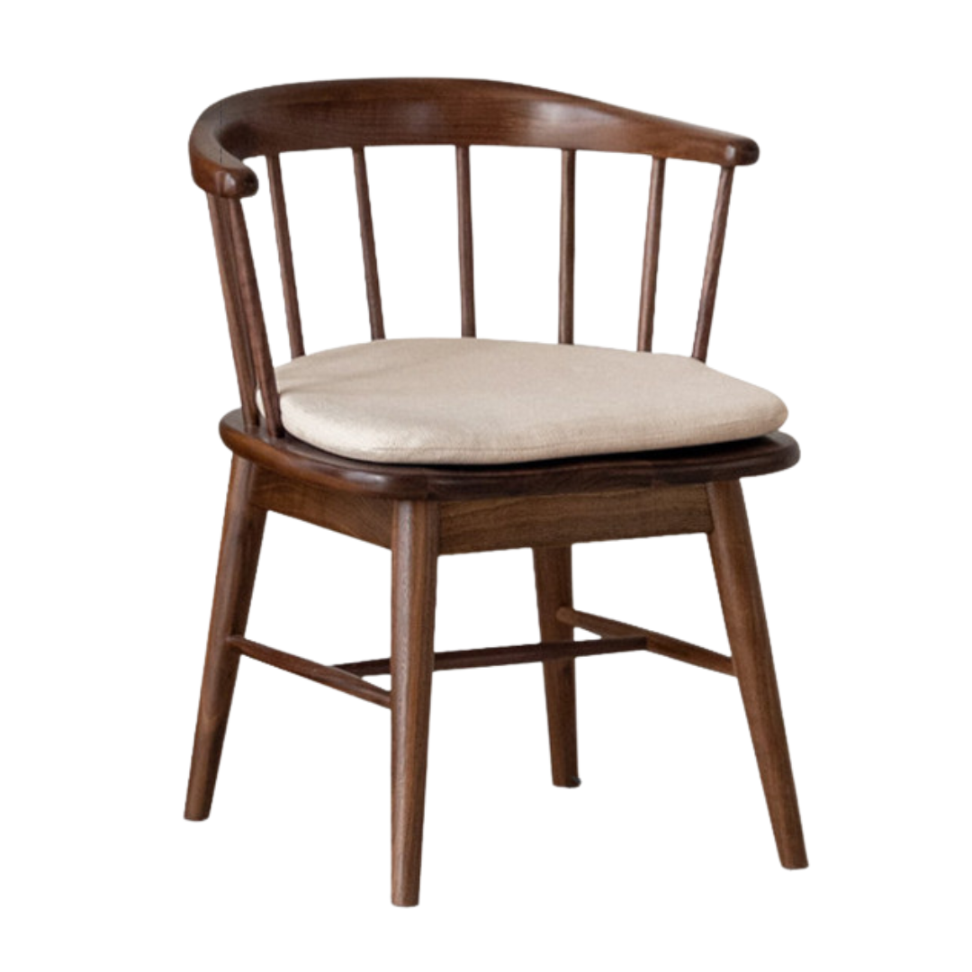 22x20.5x27.9 inch /56x52x71 сm / Rich Dark Walnut color / black walnut soft chair (pear white-rotating legs)
