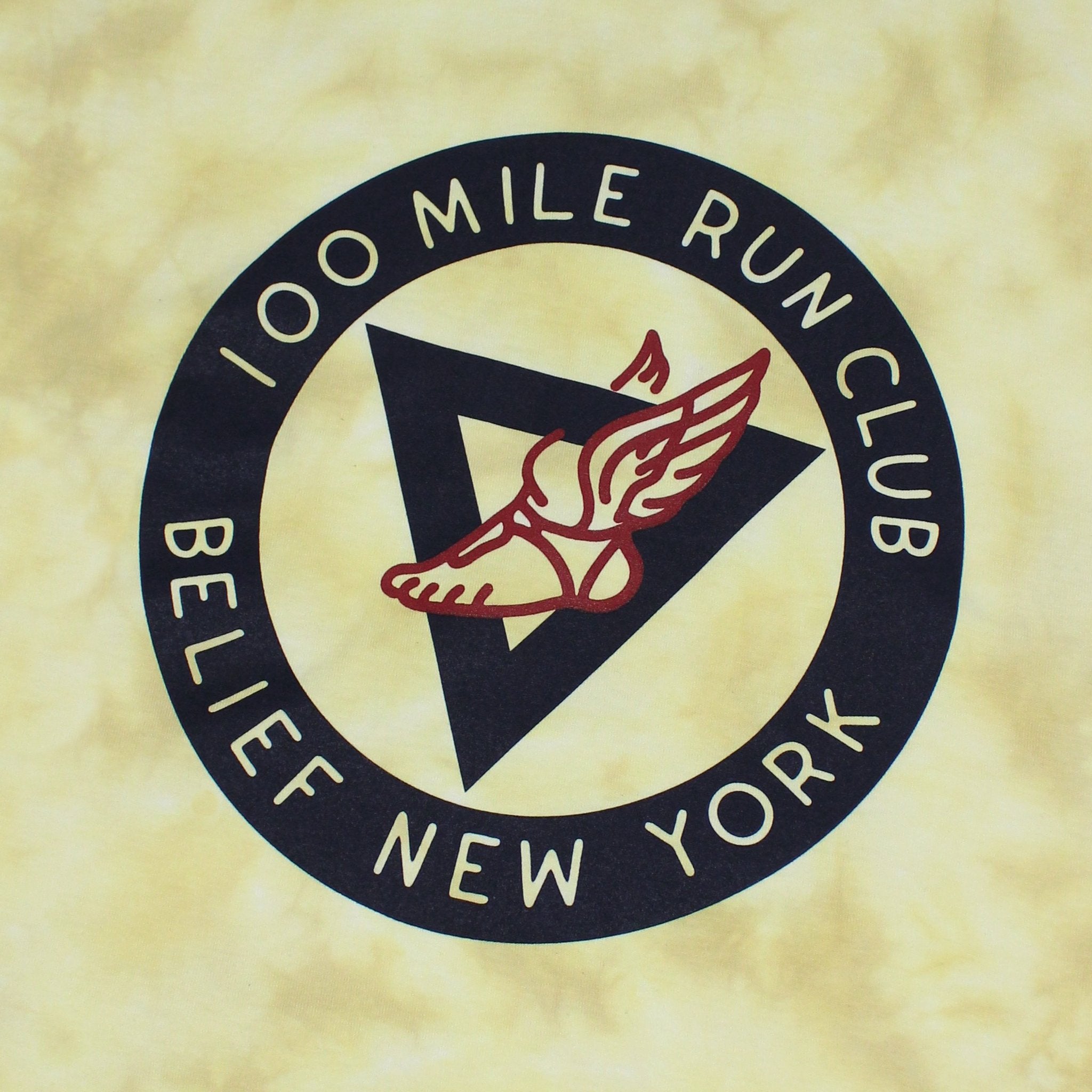 Belief NYC Run Club T-Shirt - Soft Cotton Running Tee for Men & Women | Yellow Dye | Perfect for Jogging, Gym Workouts & Casual Wear