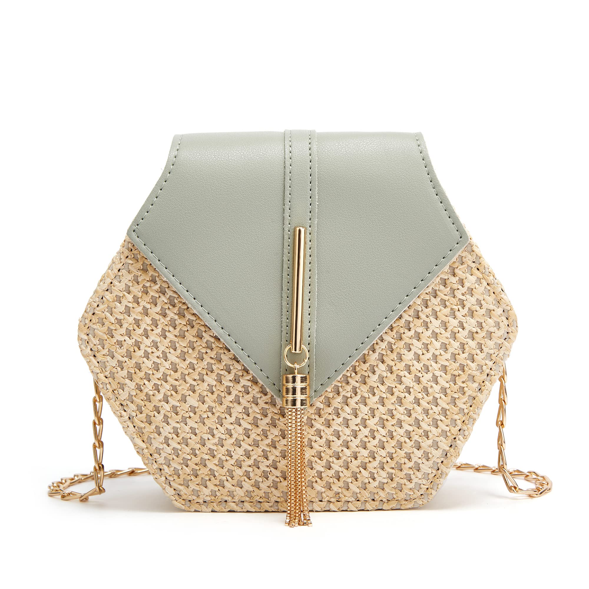 Women's Straw Crossbody Bag - Cute Beach & Travel Purse for Outings