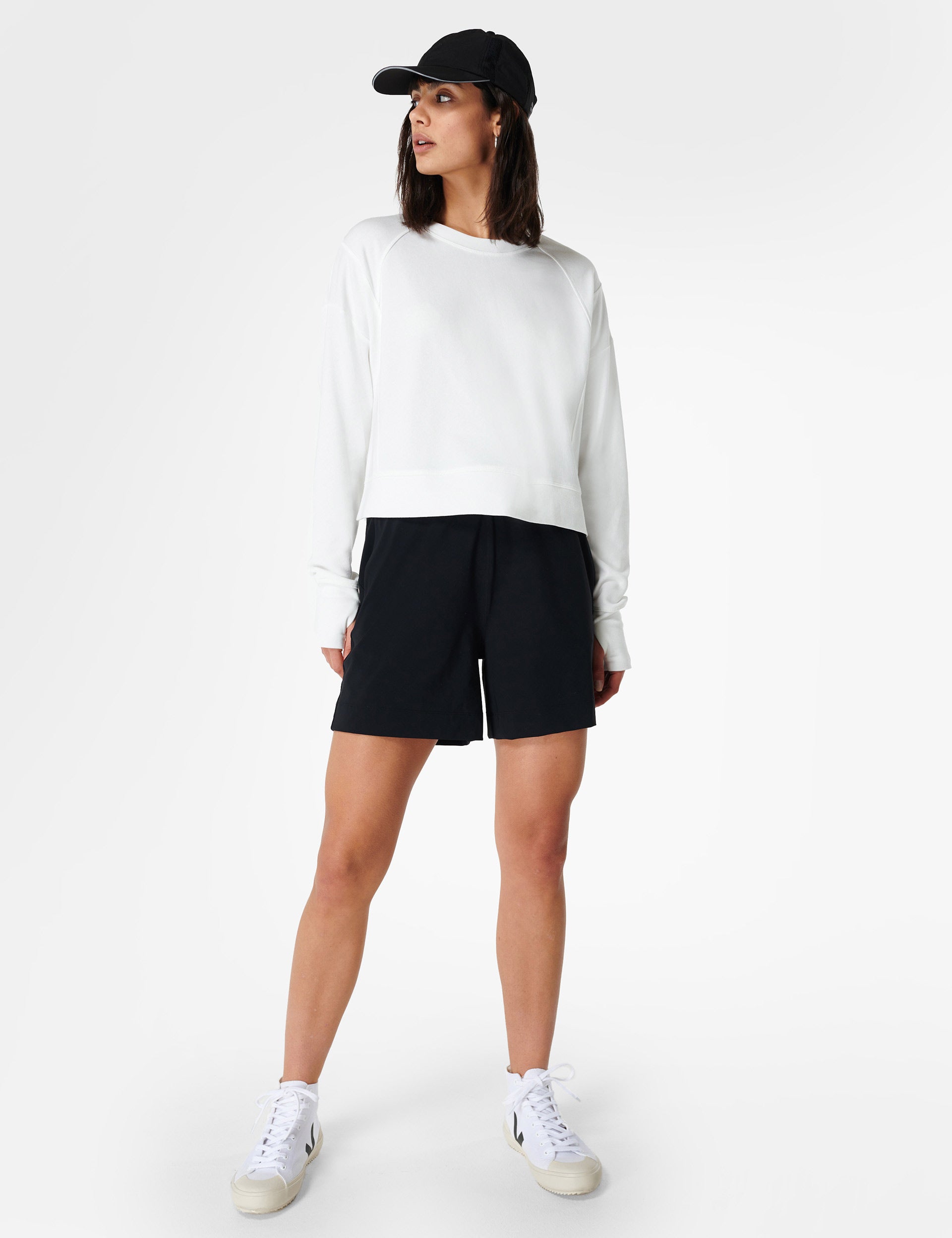 After Class Crop Sweatshirt - Lily White | Trendy Casual Pullover for Women | Perfect for School, Gym & Streetwear Fashion