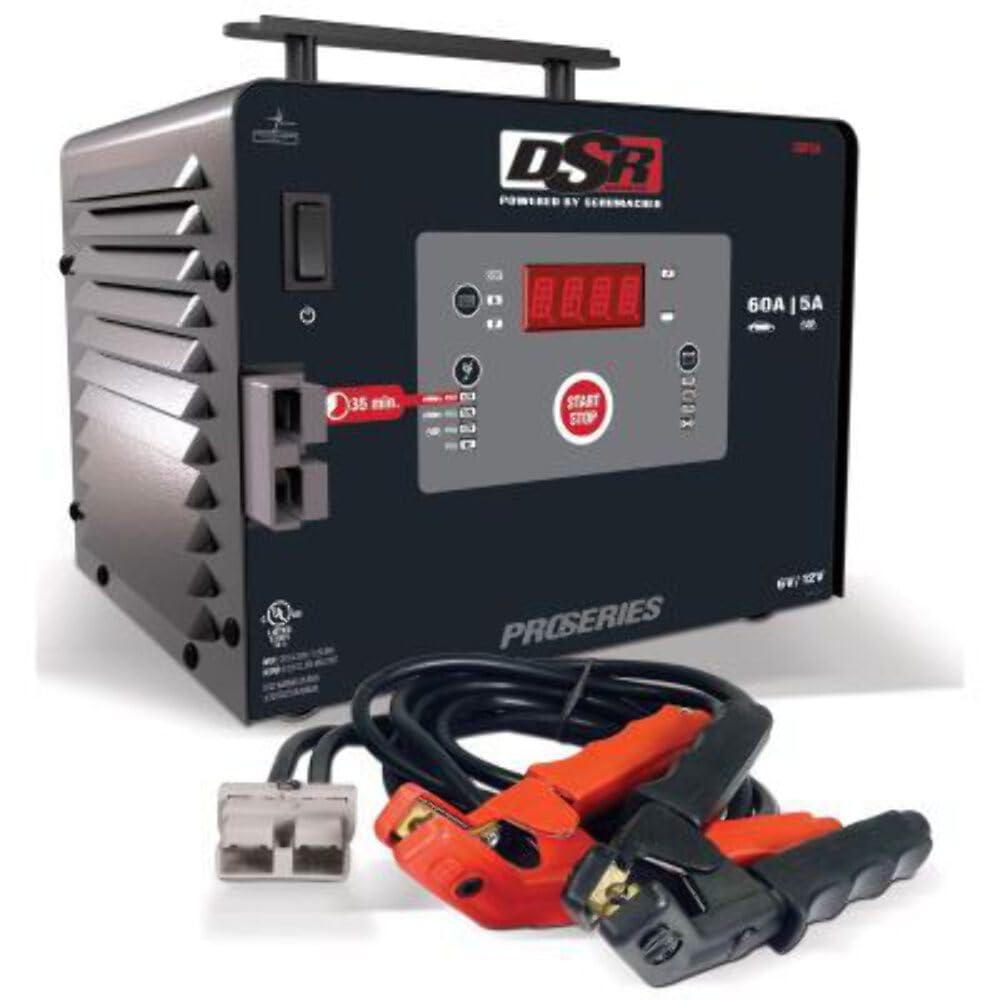SCUDSR134 6-12V 60A Fast Car Battery Charger for Automotive, Marine & RV - Quick Charge Lead Acid & AGM Batteries - Perfect for Emergency Jump Starts & Winter Maintenance
