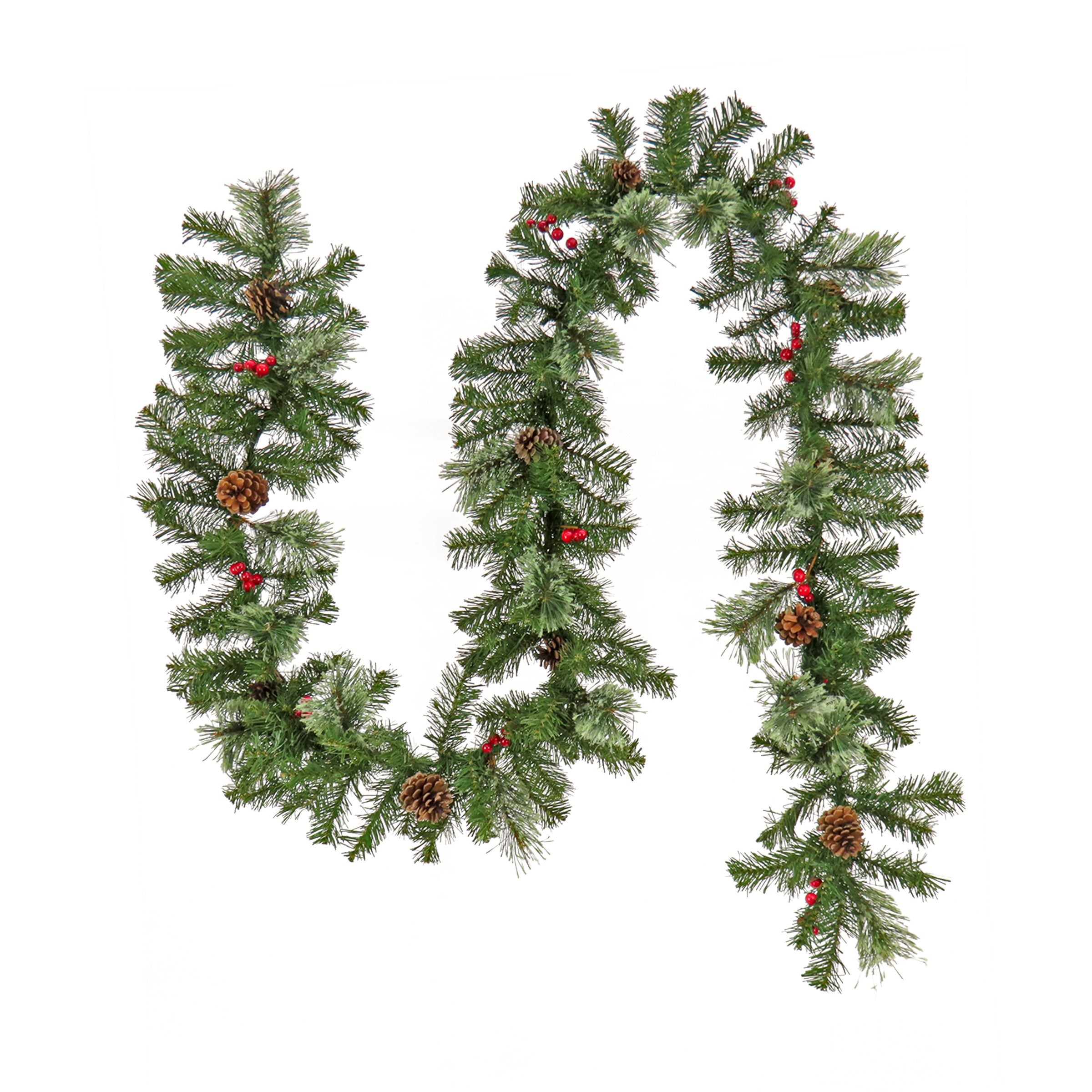 9 ft. Premium Evergreen and Cashmere Tips Christmas Garland - Perfect for Holiday Mantel, Staircase & Fireplace Decor