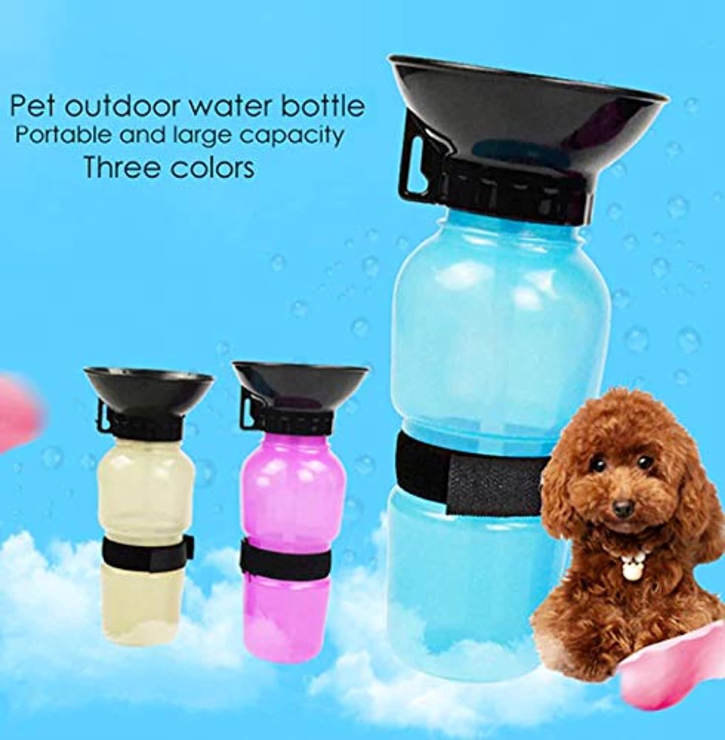 Portable Dog Water Bottle with Bowl - Automatic Travel Water Dispenser for Pets - Leak Proof & Durable for Hiking, Walking, Camping (1 Pack)