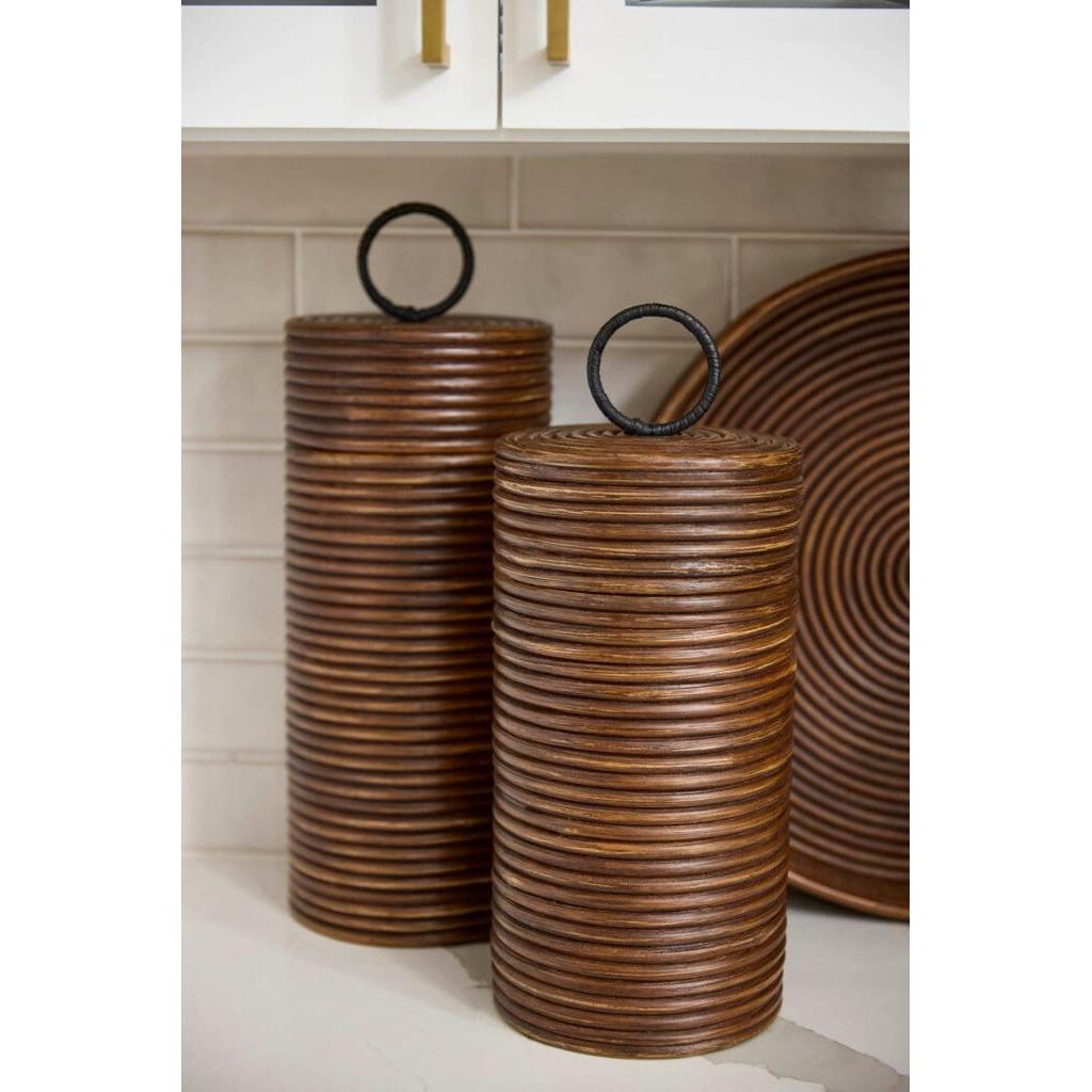 Cyan Design 11720 Papeete Small Brown Canister - Stylish Kitchen Storage for Spices, Coffee, Tea & More | Perfect for Pantry, Countertop & Home Decor