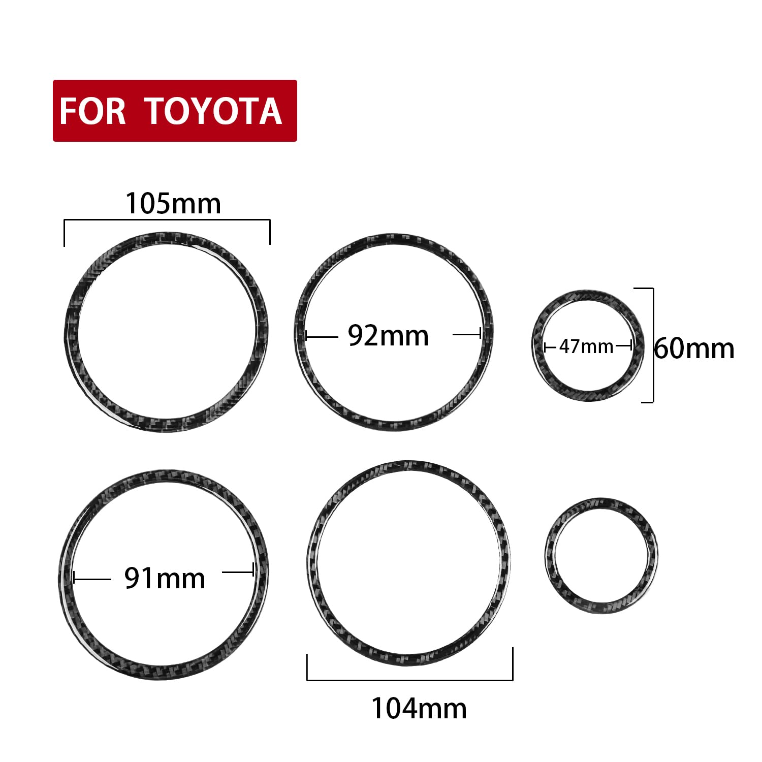 Genuine Carbon Fiber Door Speaker Cover Trim for Toyota Supra A90 (2019-2022) - 6pc Set - Premium Car Interior Accessories for Enhanced Style & Sound Quality