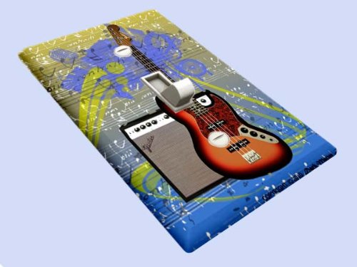 Electric Guitar and Amp Switch Plate Cover - Durable Metal Outlet Cover for Music Studio & Home Decor - Perfect for Guitarists & Musicians