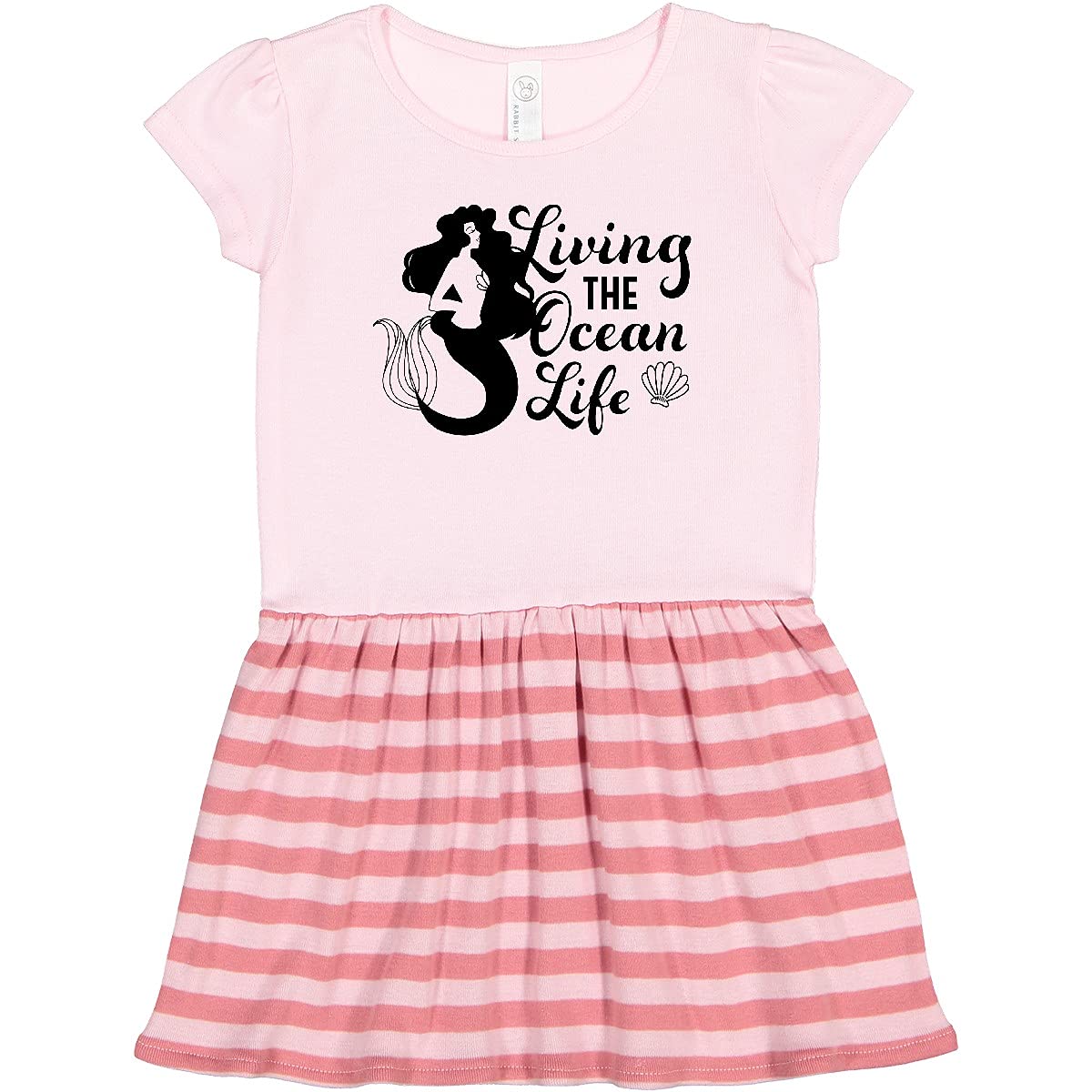 Inktastic Living The Ocean Life with Mermaid Silhouette Toddler Dress - Cute Mermaid Themed Baby Girl Outfit for Beach, Pool Party & Summer Vacation