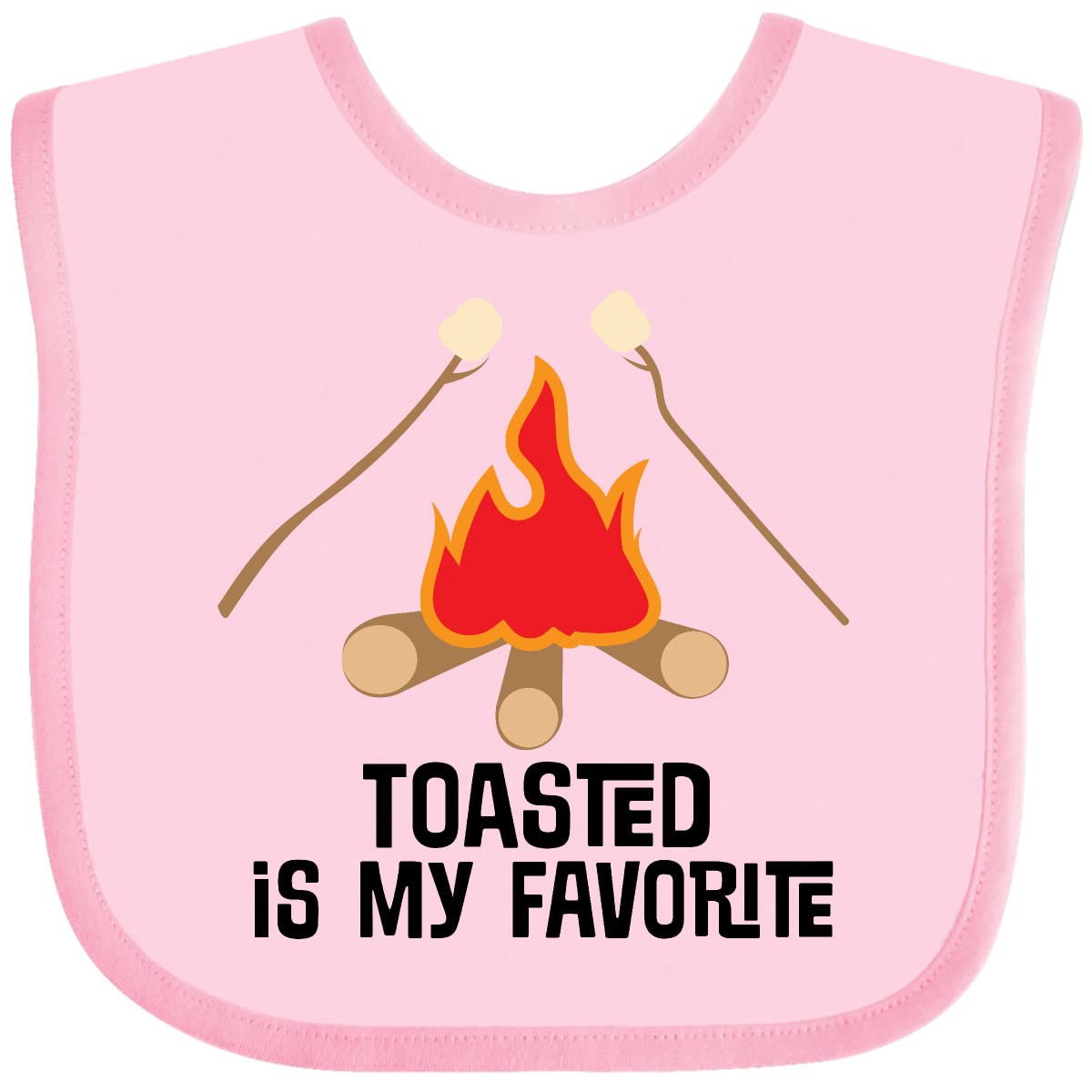 Inktastic Roasted Marshmallows Camping Baby Bib - Soft Cotton Drool Bib for Infants & Toddlers - Perfect for Camping Trips, Outdoor Adventures & Daily Use