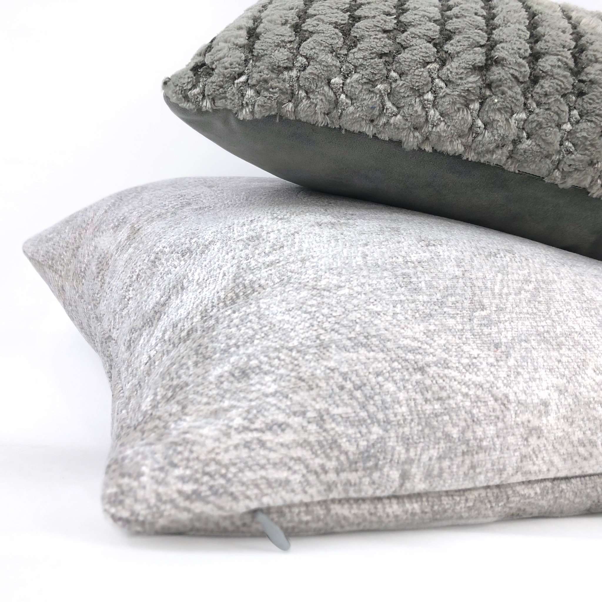 Preen Platinum Gray Minimalist Swirl Chenille Pillow Cover - Soft Decorative Throw Pillow Case for Sofa, Bed, Couch - Home Decor Accent for Living Room, Bedroom