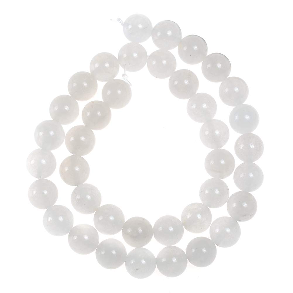6mm Natural White Chalcedony Agate Gemstone Loose Beads - Healing Crystal Energy Stones for Jewelry Making, DIY Crafts (1 Strand 15