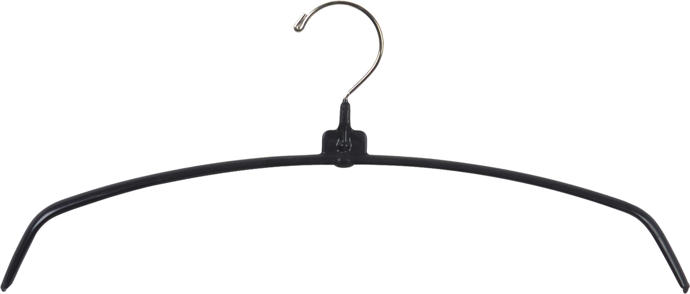 Black Rubberized Ultra-Thin Metal Hangers - Space Saving Arched Top Closet Organizers with Non-Slip Vinyl Coating & Chrome Hook (100 Pack) by The Great American Hanger Company - Perfect for Wardrobe Organization, Closet Storage & Travel Luggage