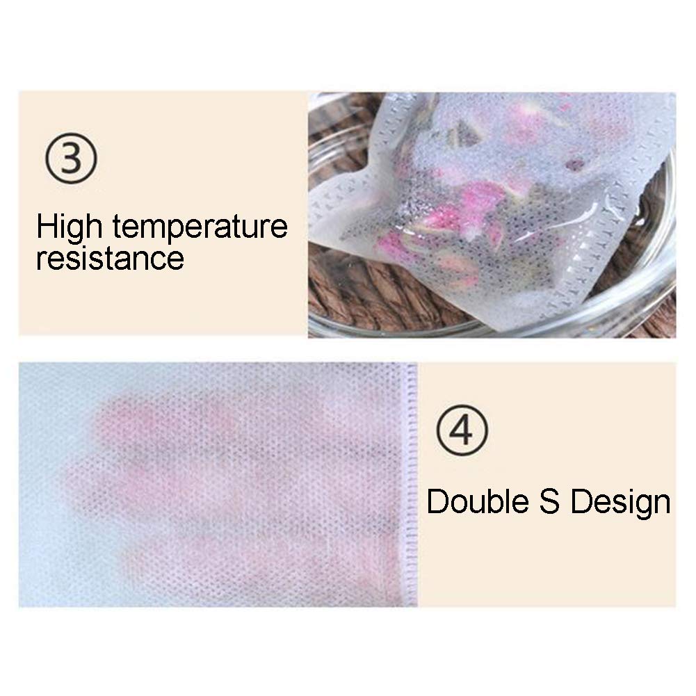100Pcs Disposable Tea Filter Bags - 5cm Empty Cotton Drawstring Tea Bags for Loose Leaf Tea, Herbs & Spices | Perfect for Home Brewing, Iced Tea & DIY Tea Blends
