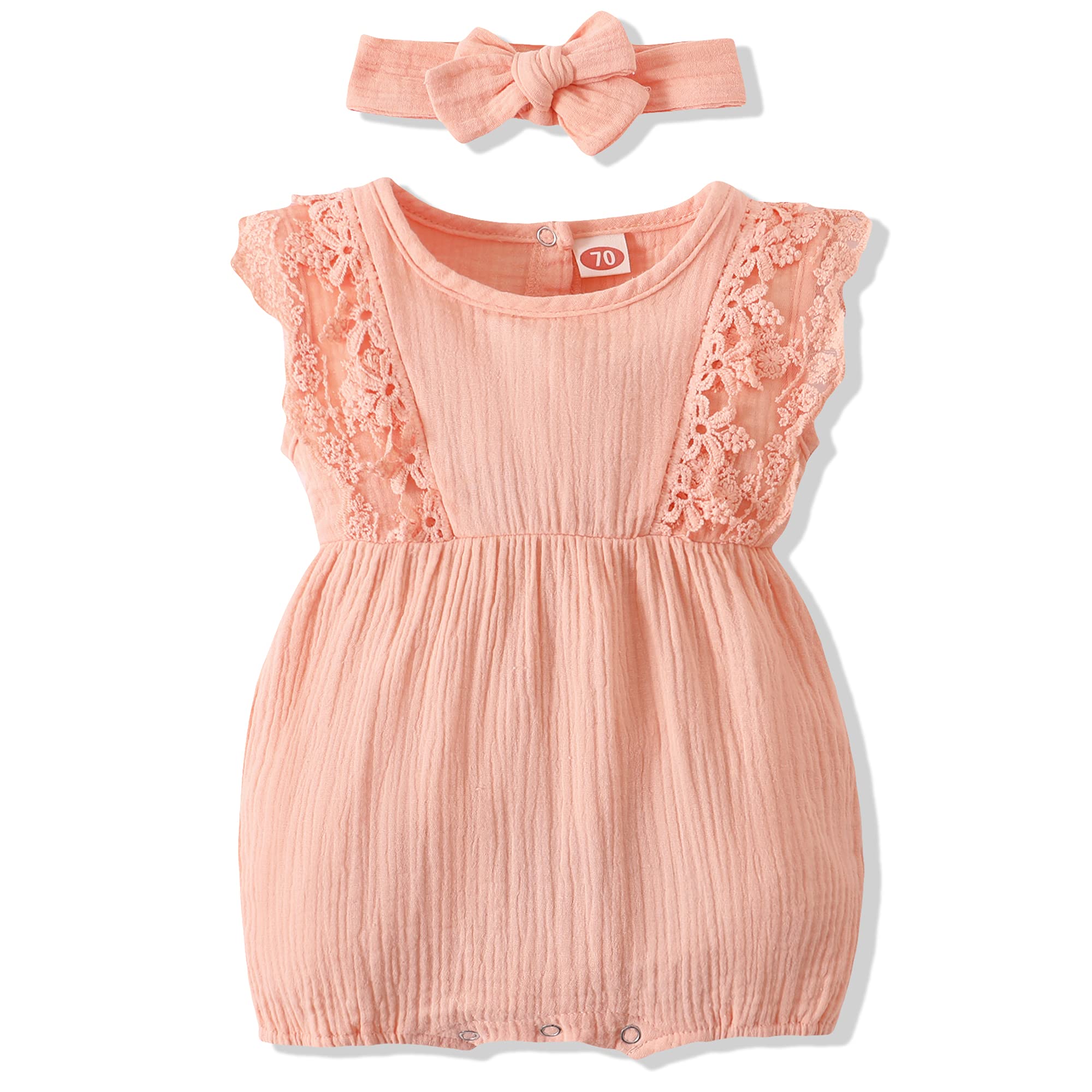 Renotemy Newborn Baby Girl Clothes - Soft Summer Romper Jumpsuit with Short Sleeves | Cute Infant Outfit for Playtime, Photo Shoots & Daily Wear
