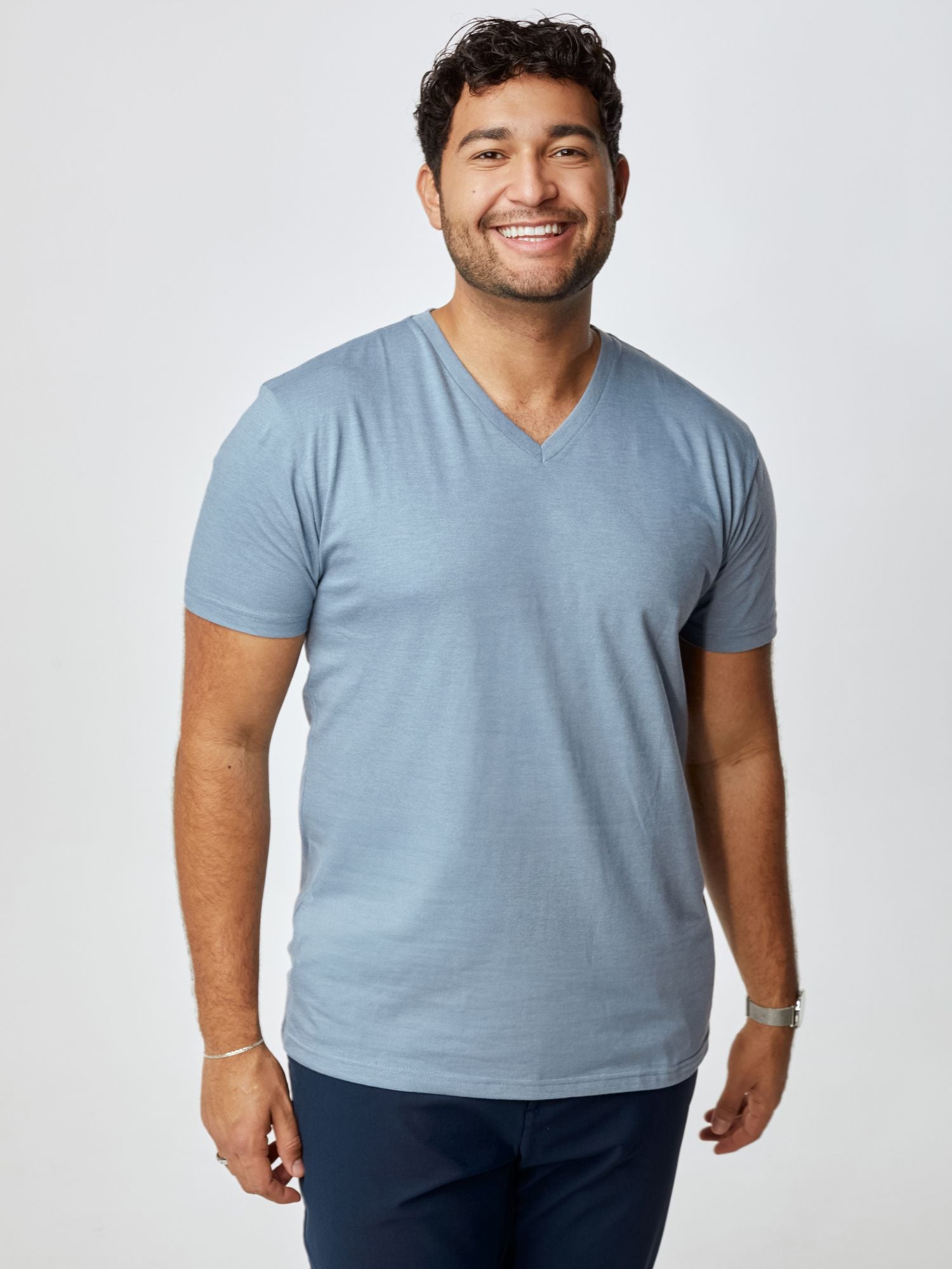 Fresh Colors V-Neck T-Shirts 5 Pack for Women - Soft Cotton Casual Tees for Everyday Wear, Workout & Layering