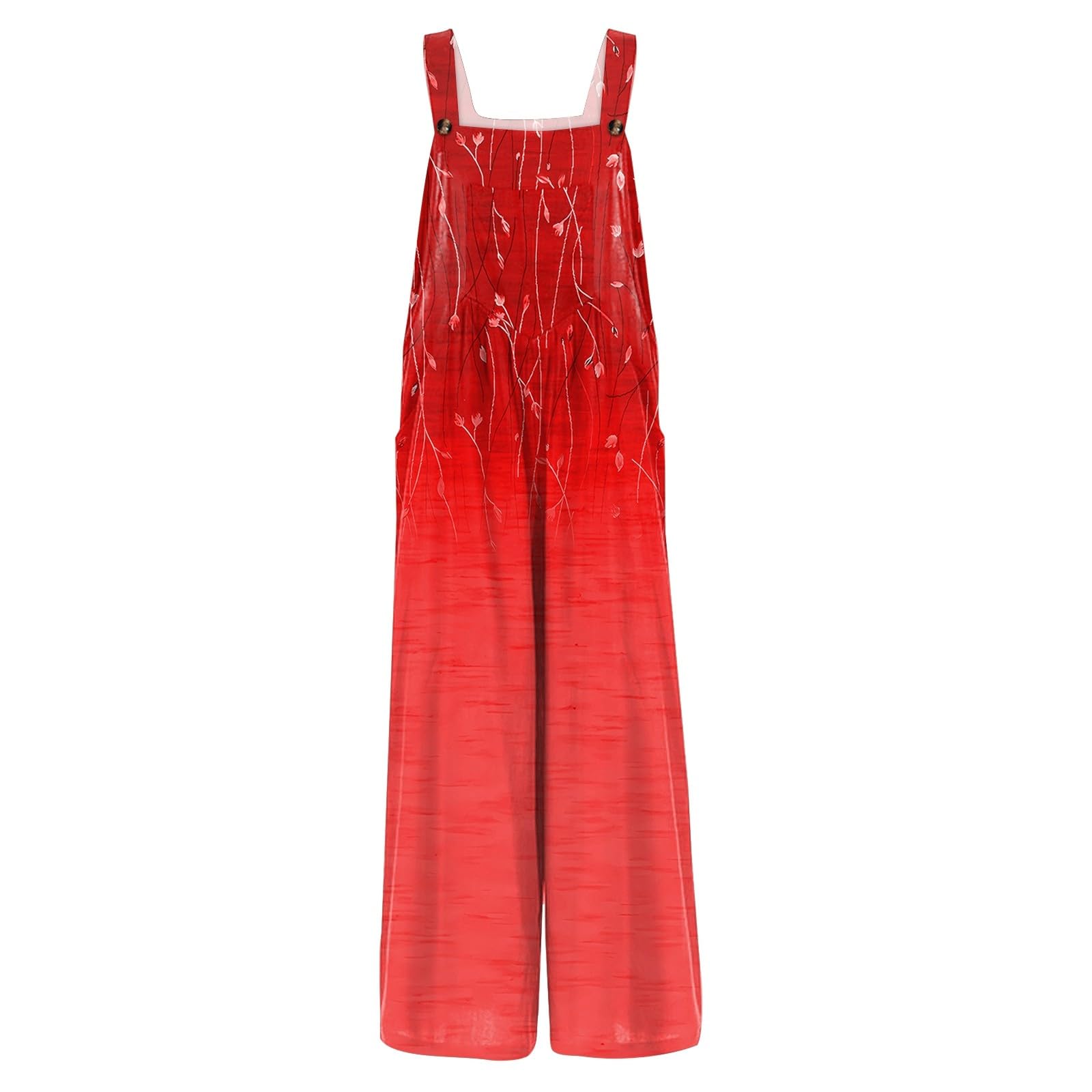 Women's Summer Sleeveless Floral Print Bohemian Jumpsuit - Loose Wide Leg Romper & Cami Overall for Beach, Vacation, and Casual Outings