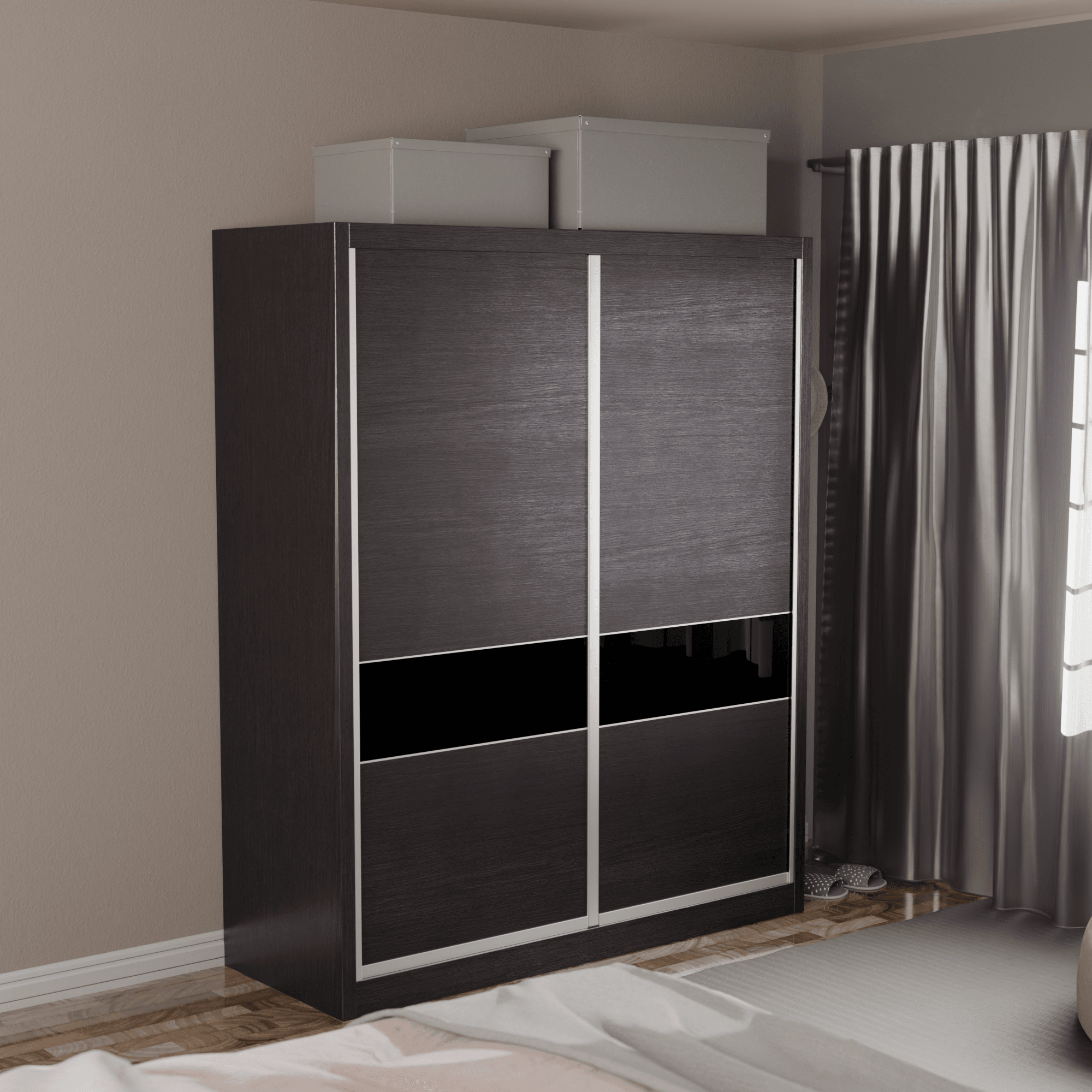 Modular Wardrobe System W04 - Customizable Closet Organizer for Bedroom & Walk-In Closets | Space-Saving Storage Solution with Adjustable Shelves & Hanging Rods | Perfect for Home Organization & Small Spaces