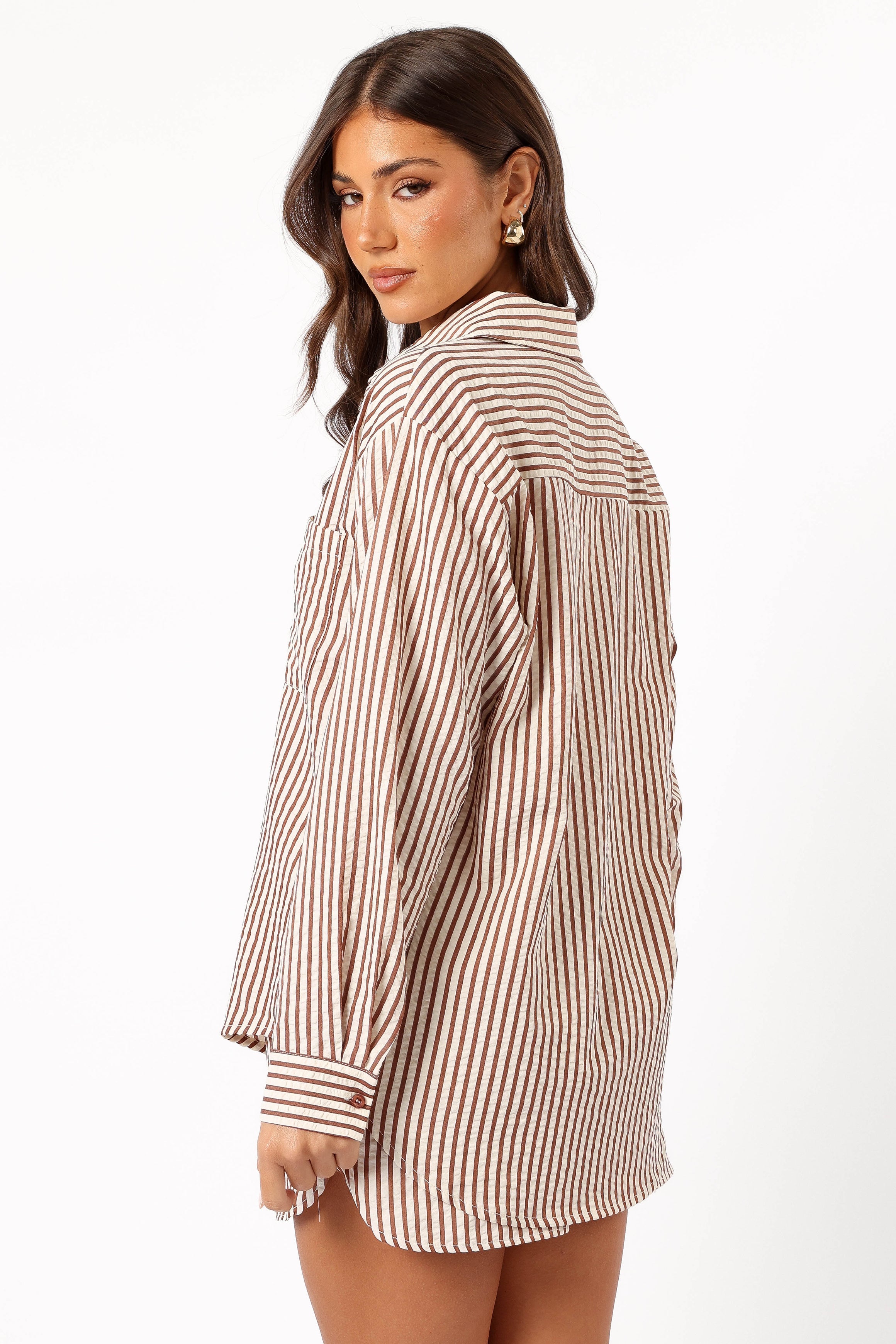 Kennie Shorts for Women - Brown Striped Casual Summer Shorts | Comfortable & Stylish | Perfect for Beach, Travel & Everyday Wear