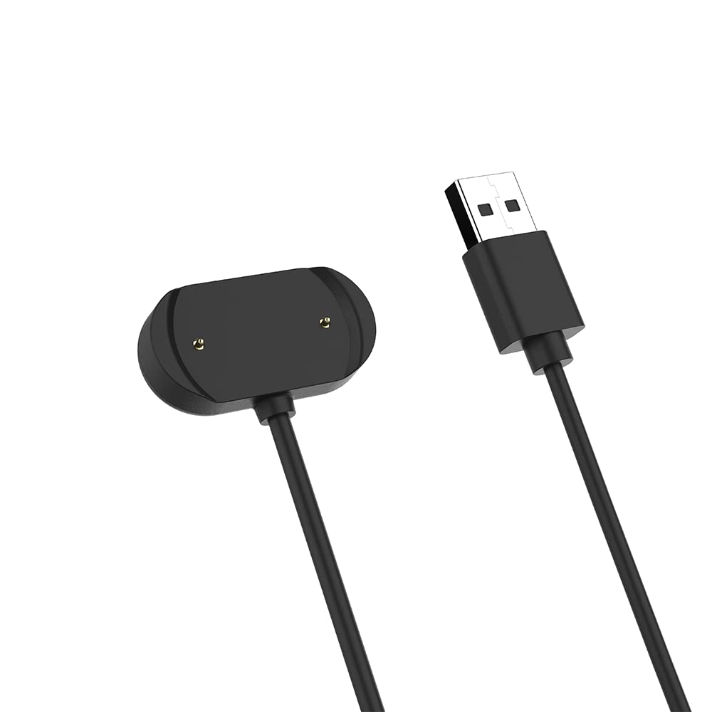 Amazfit T-Rex 2 Charger Replacement - 2 Pack USB Charging Cable for Amazfit GTR 3 Pro/GTR 3/GTS 3 Smartwatch (Black) - Perfect for Travel, Gym & Daily Charging Needs