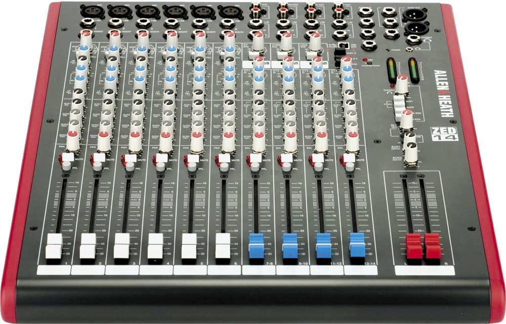 Allen & Heath ZED-14 14-Channel Professional Audio Mixer with USB Interface | Studio & Live Sound Mixing for Musicians, DJs & Podcasters | Touring-Quality Compact Grey/Red Design (AH-ZED-14)