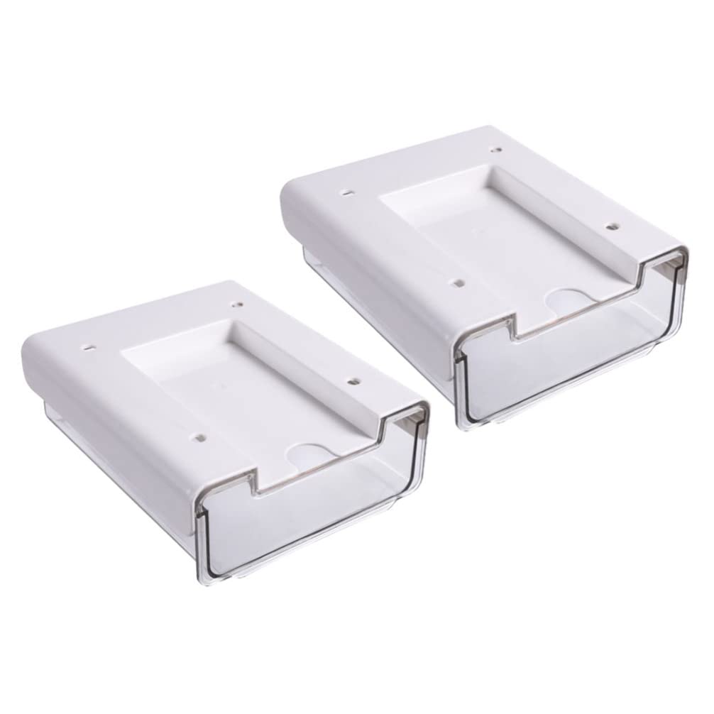 GANAZONO 2-Pack Under Desk Drawer Organizer - Slide Out Self-Adhesive Hidden Storage for Office & Kitchen - Space Saving Desk Organizer for Files, Utensils, and Supplies (Perfect for Home Office & Small Kitchens)