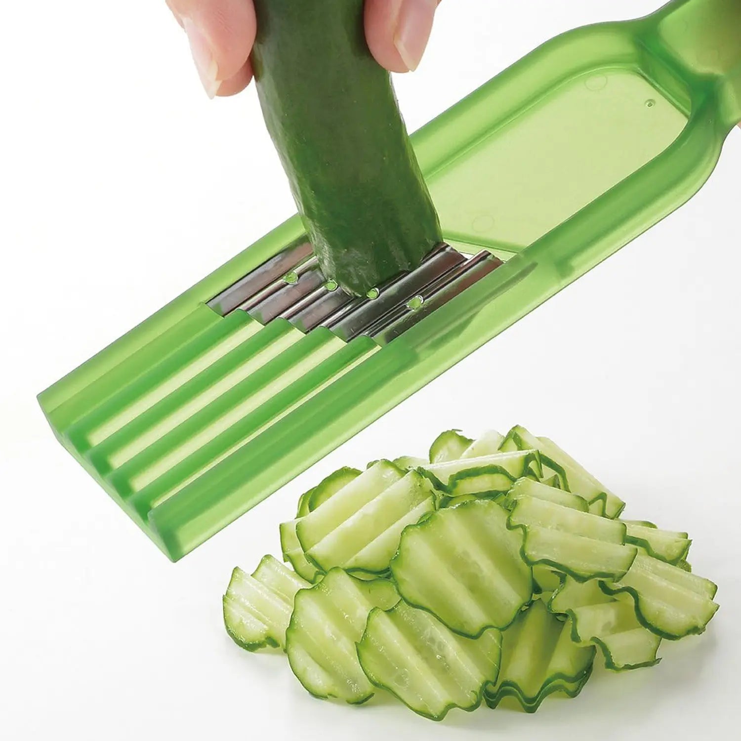 Akebono Professional Mandoline Slicer - Stainless Steel Blades & Styrene Resin Body for Perfect Vegetable & Fruit Slicing - Ideal for Kitchen, Salad Prep & Food Presentation