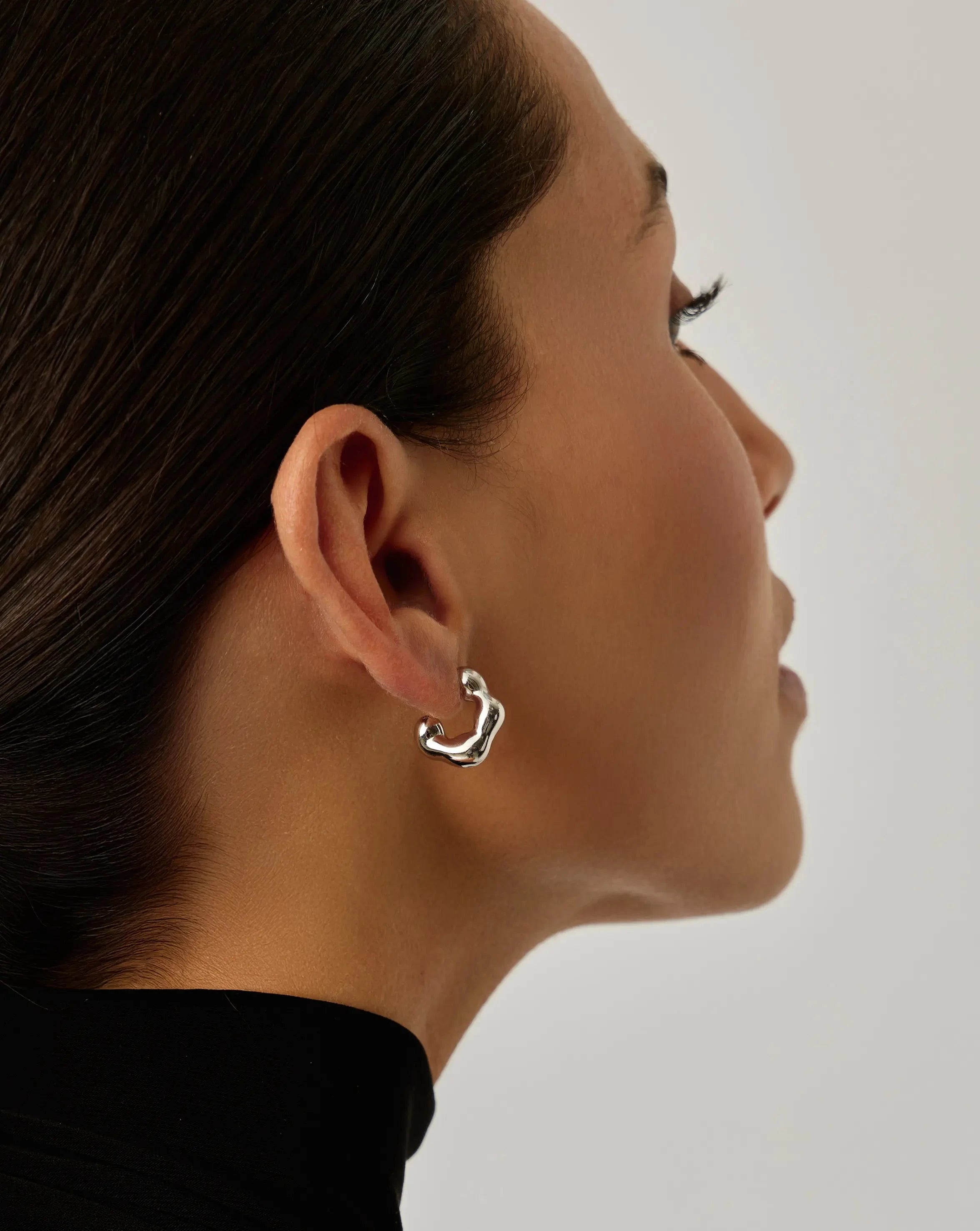 Eny Puffy Small Hoop Earrings - Sterling Silver 925 Hypoallergenic Dainty Jewelry for Women | Perfect for Everyday Wear, Date Night & Gifts