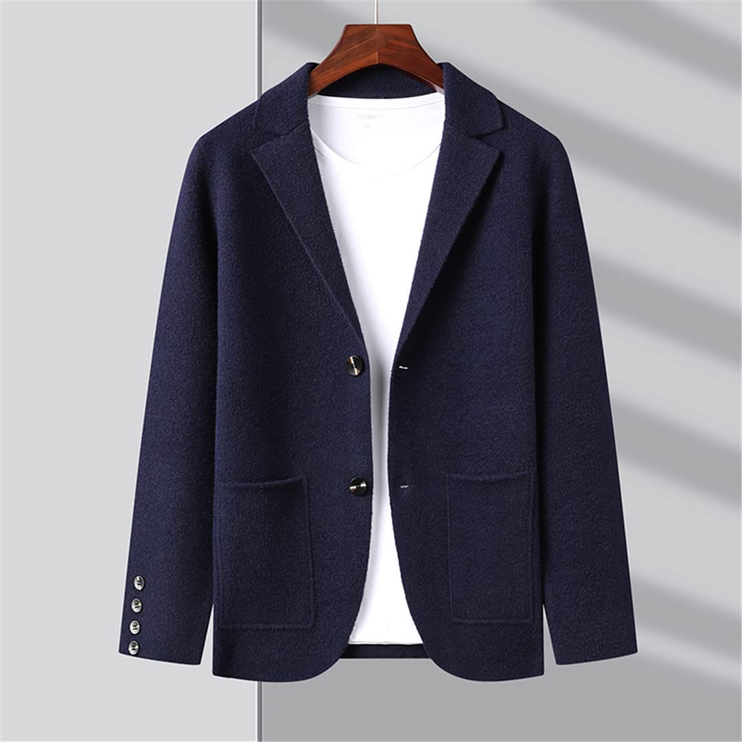 Men's Slim Fit Knit Blazer Cardigan Sweater - Autumn Winter Casual Coat Jacket for Office, Business, and Smart Casual Outfits