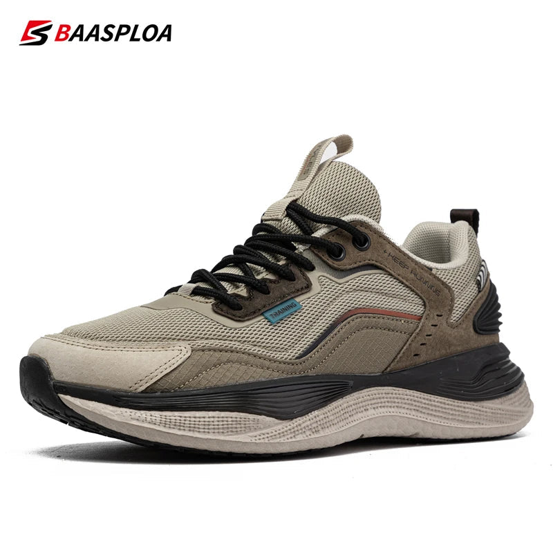 Baasploa Men's Lightweight Breathable Running Shoes - Non-Slip Spring Outdoor Sports Sneakers for Jogging, Gym & Daily Wear