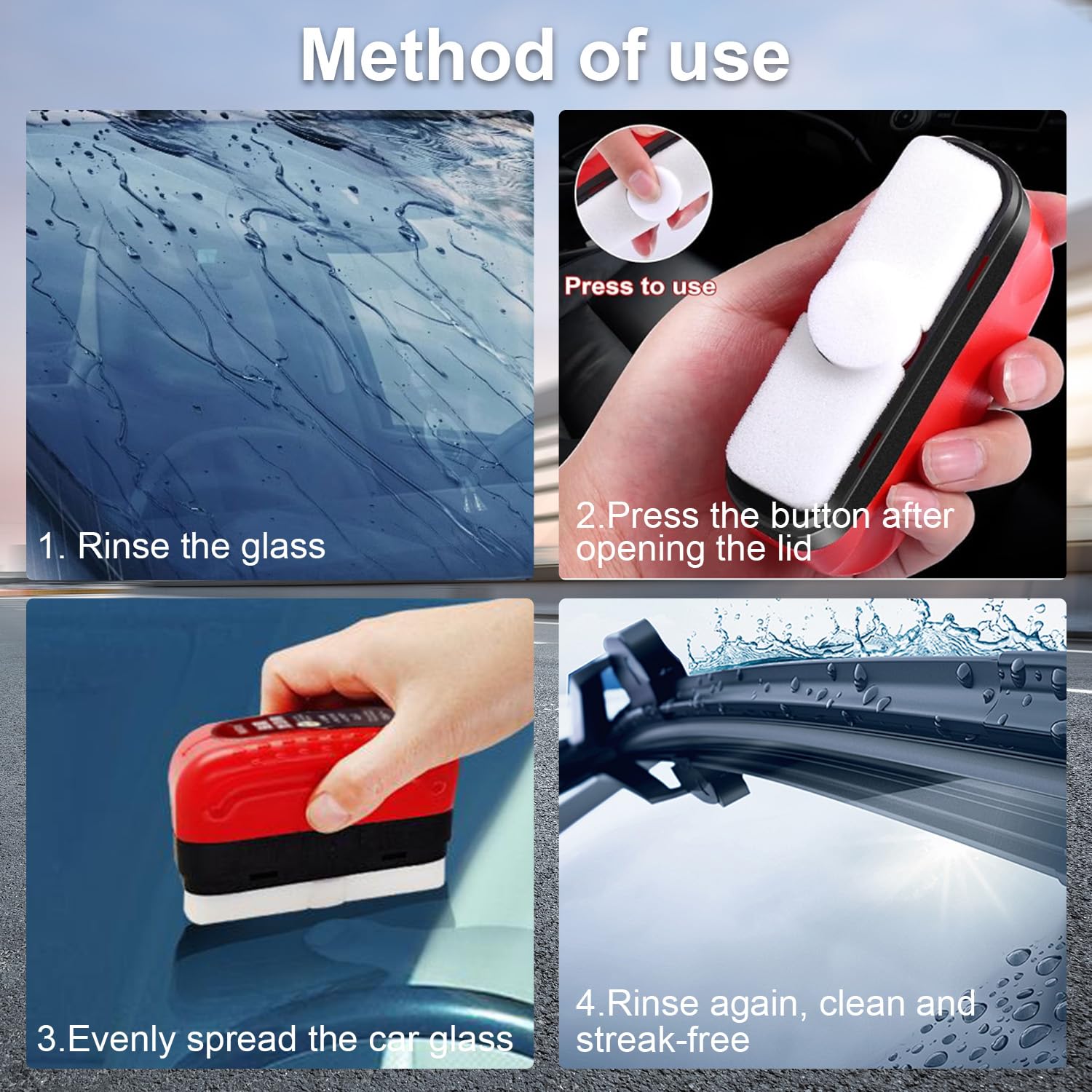 Fululuer Automotive Oil Film Cleaning Brush - Professional Windshield Glass Cleaner Tool for Quick Stain Removal | Perfect for Car, Truck & RV Windshield Maintenance