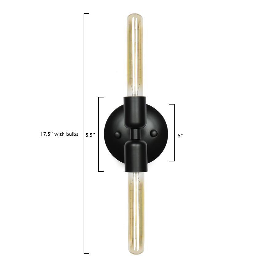 Black Two Way Sconce Light - Modern Wall Mounted Lighting Fixture for Bedroom, Hallway & Living Room | Dimmable LED Wall Sconce with Adjustable Arms