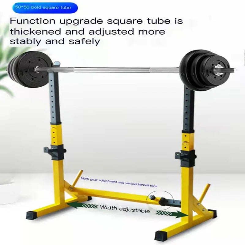 Heavy Duty One Piece Barbell Squat Rack Stand - Adjustable Steel Power Rack for Weightlifting & Strength Training - Perfect for Home Gym, CrossFit & Powerlifting Workouts