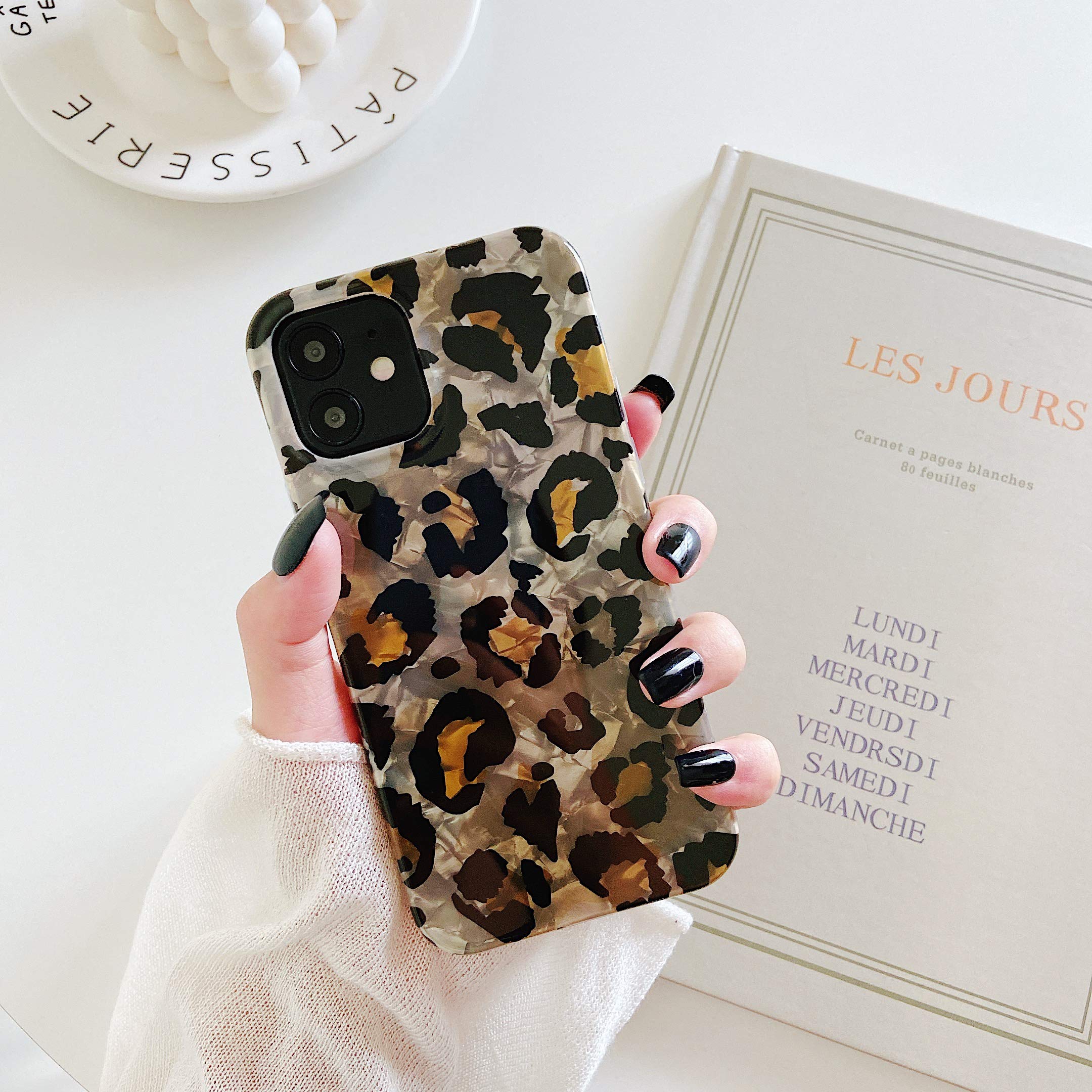 Leopard Glitter Sparkle Soft Silicone Gel Phone Case for iPhone 11 - Flexible Protective Cover with Shock Absorption | Perfect for Everyday Use, Work, and Travel