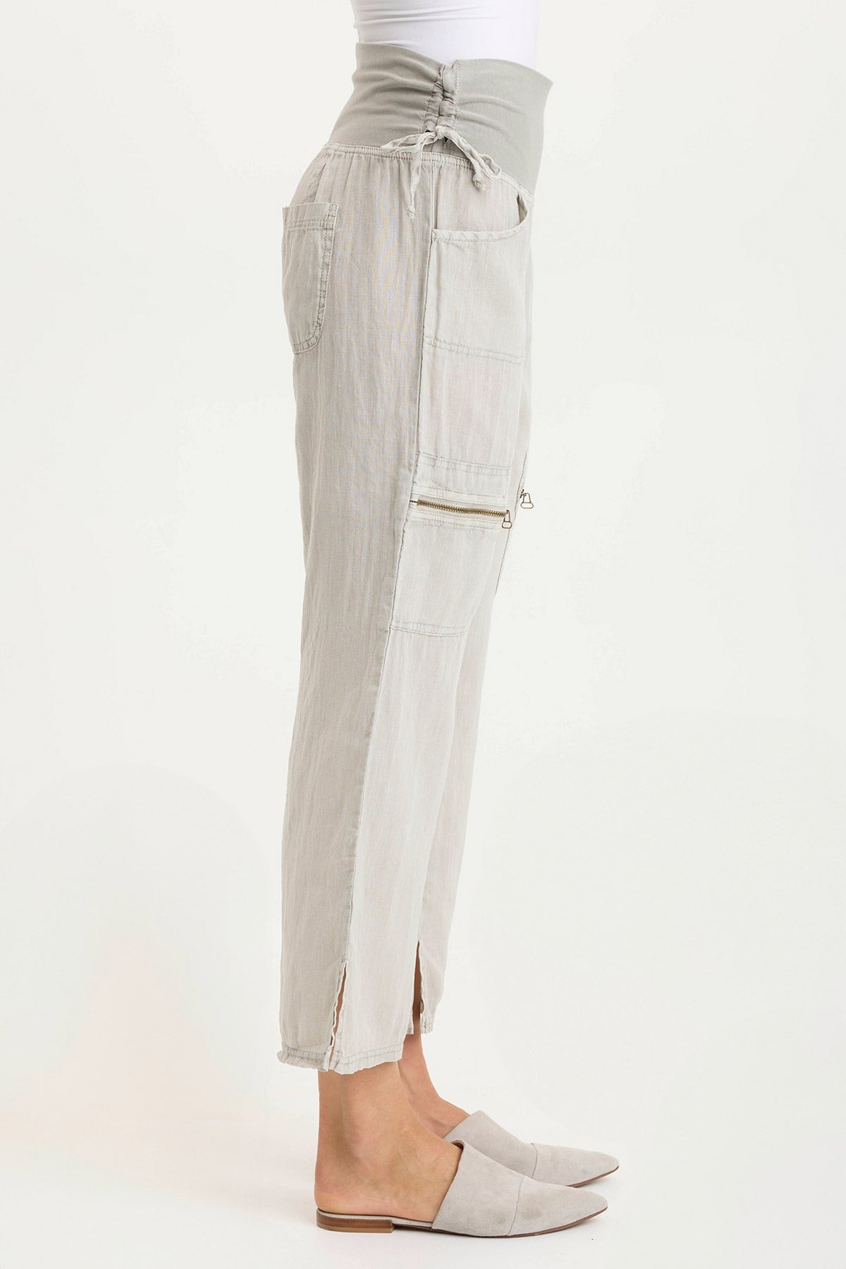 Amica High Waist Linen Cargo Pants for Women - Comfortable & Stylish Casual Trousers with Pockets | Perfect for Travel, Hiking & Everyday Wear