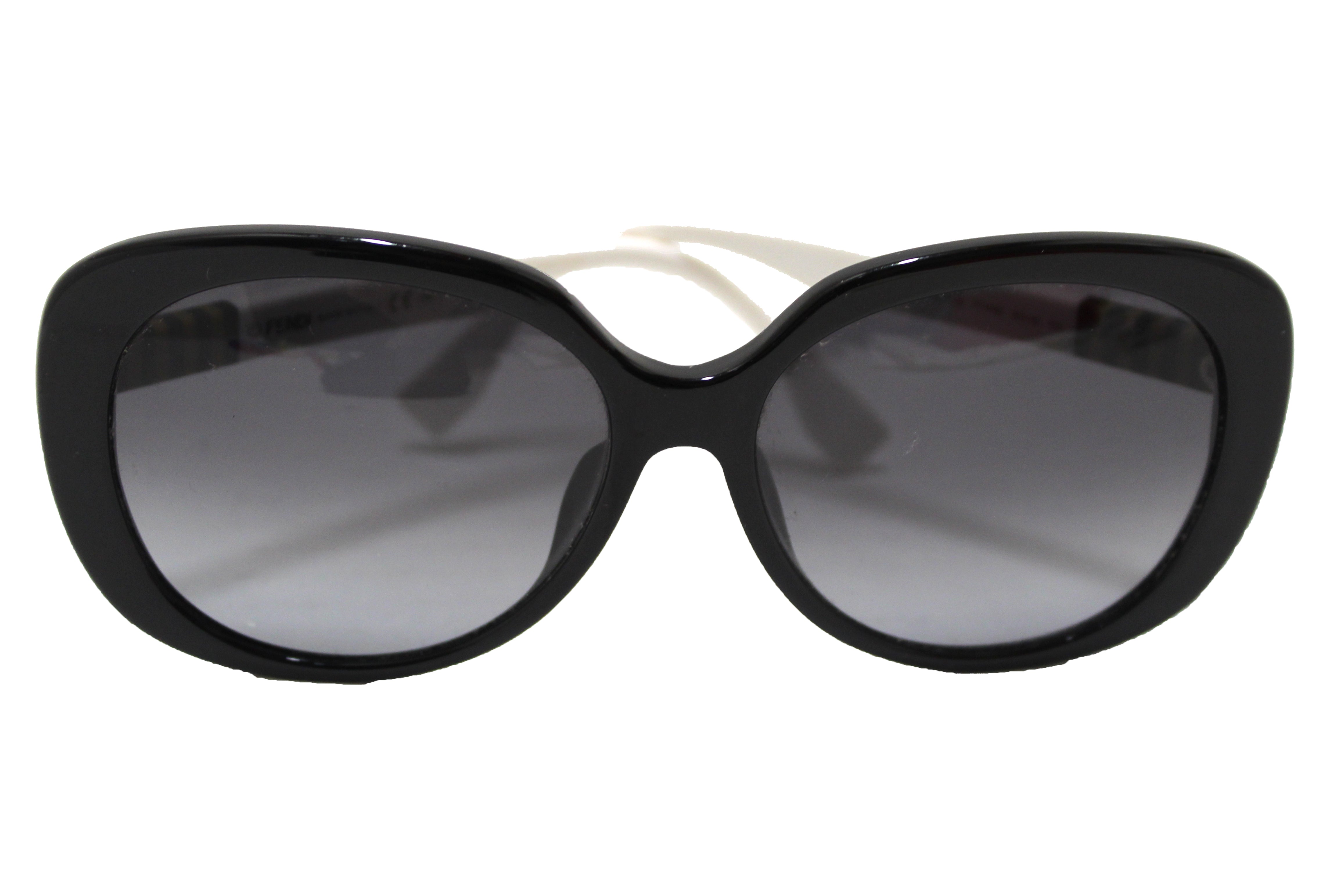 Authentic Fendi Black Acetate Oval Frame Sunglasses for Women - UV Protection Luxury Designer Shades - Perfect for Beach, Driving & Fashion Outfits