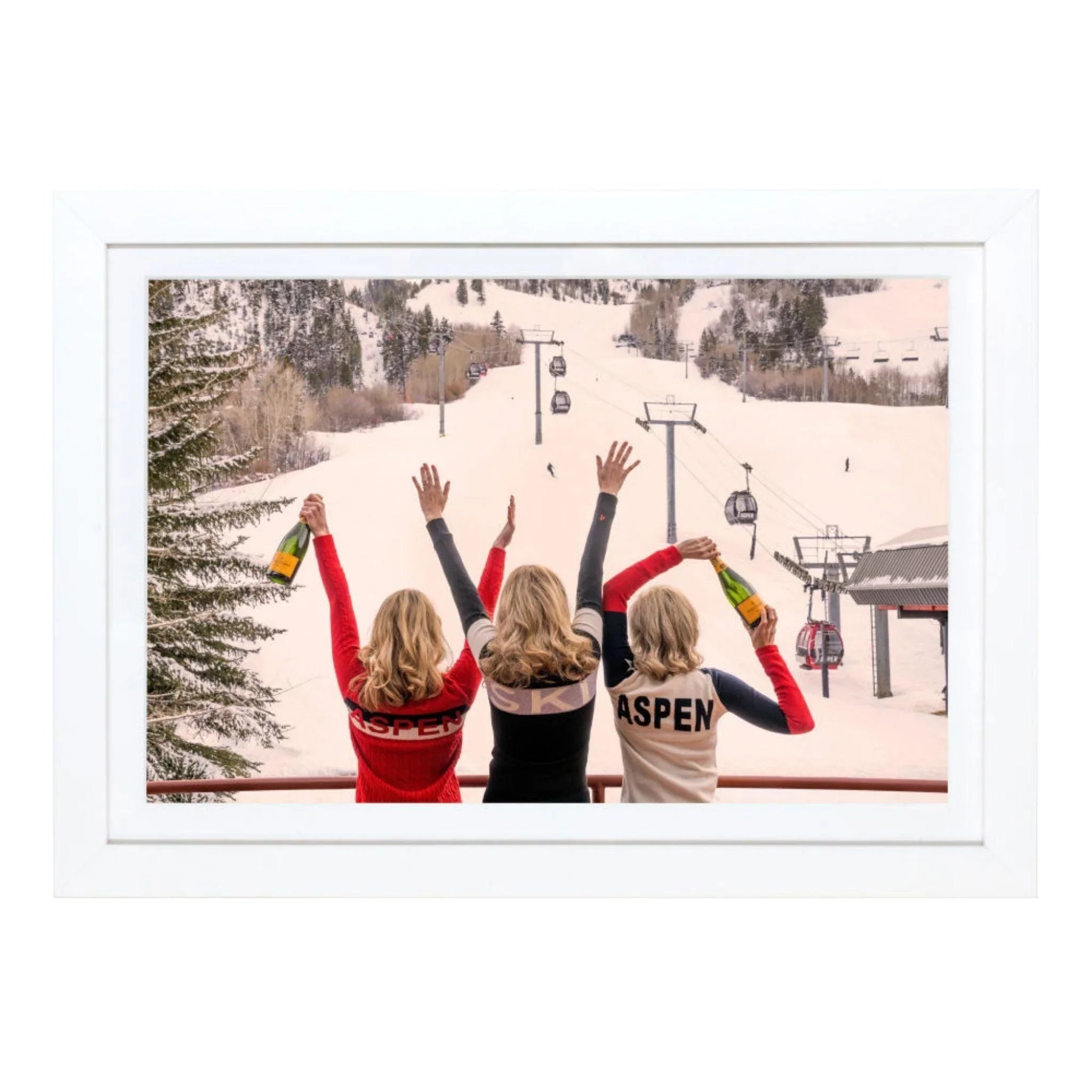 Gray Malin Aspen Mini Framed Print - Après Champagne Ski Resort Wall Art - Perfect for Home Decor, Office & Gift Giving