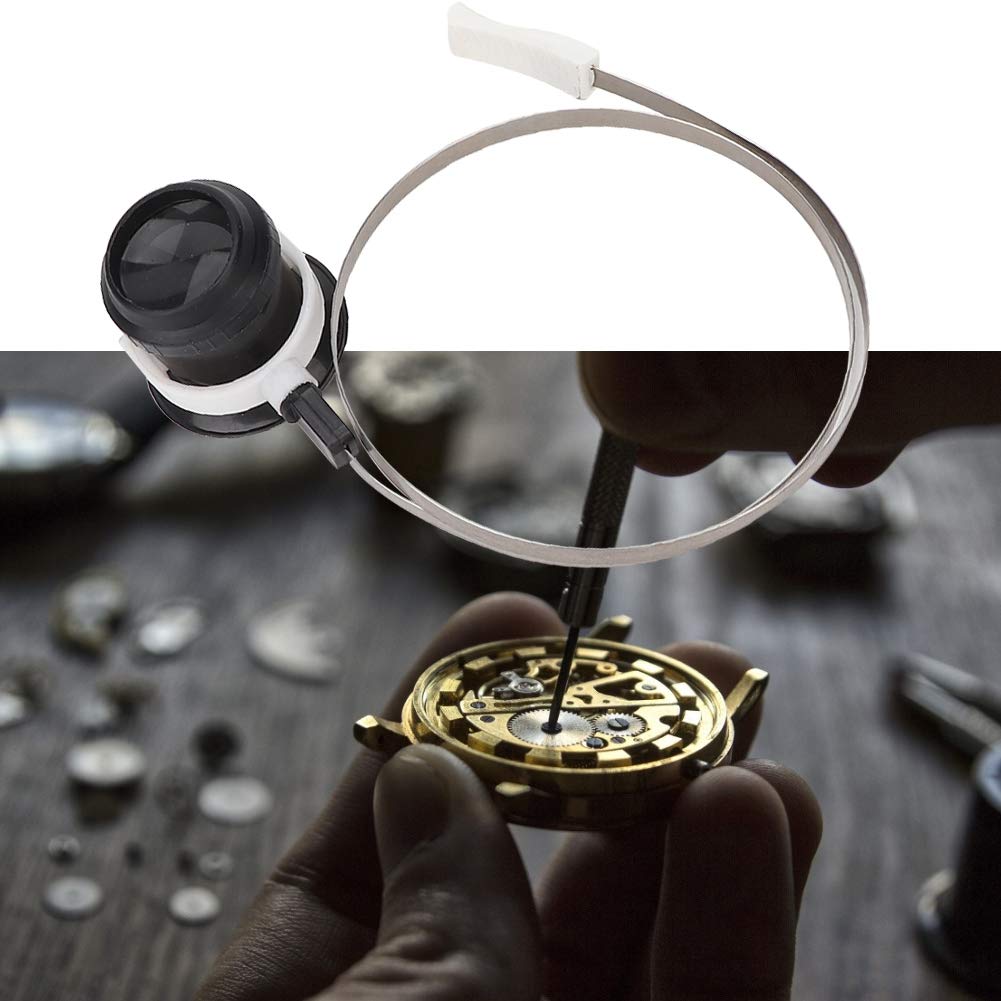 5X Magnifying Glass with Headband - Durable Eye Lens for Jewelry Making, Watch Repair & Tiny Parts Inspection - Lightweight Hands-Free Loupe for Hobbyists & Professionals - Perfect for Watchmakers, Jewelers & DIY Enthusiasts