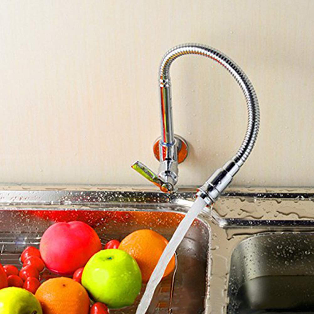 360 Degree Swivel Pull Down Kitchen Faucet with Flexible Spray - Single Handle Chrome Finish Stainless Steel Sink Tap for Bathroom & Kitchen | Perfect for Washing Dishes, Filling Pots & Cleaning Sinks