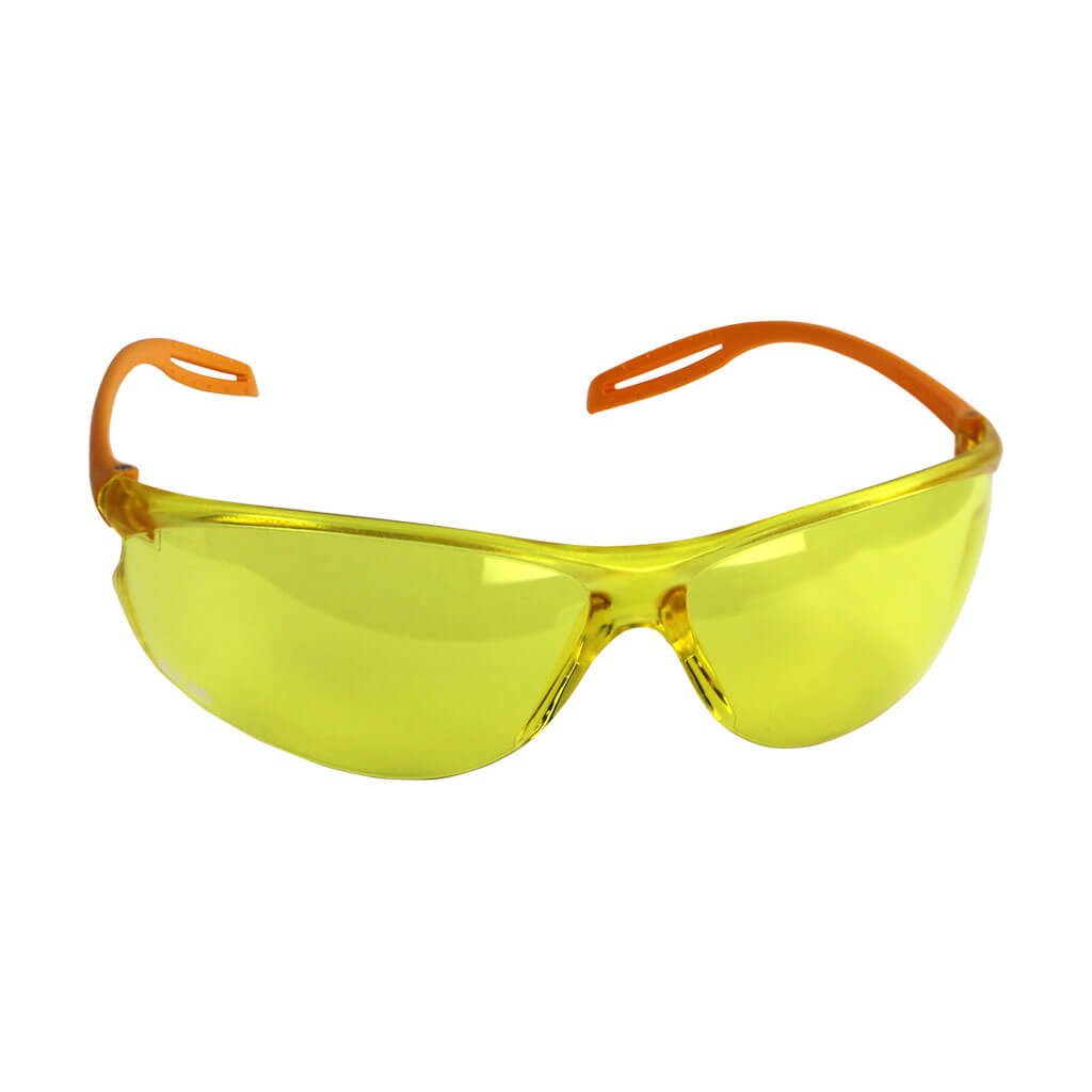 DuraDrive High Impact Safety Glasses with Amber Lens - ANSI Z87.1 Certified for Construction, Woodworking & Outdoor Activities