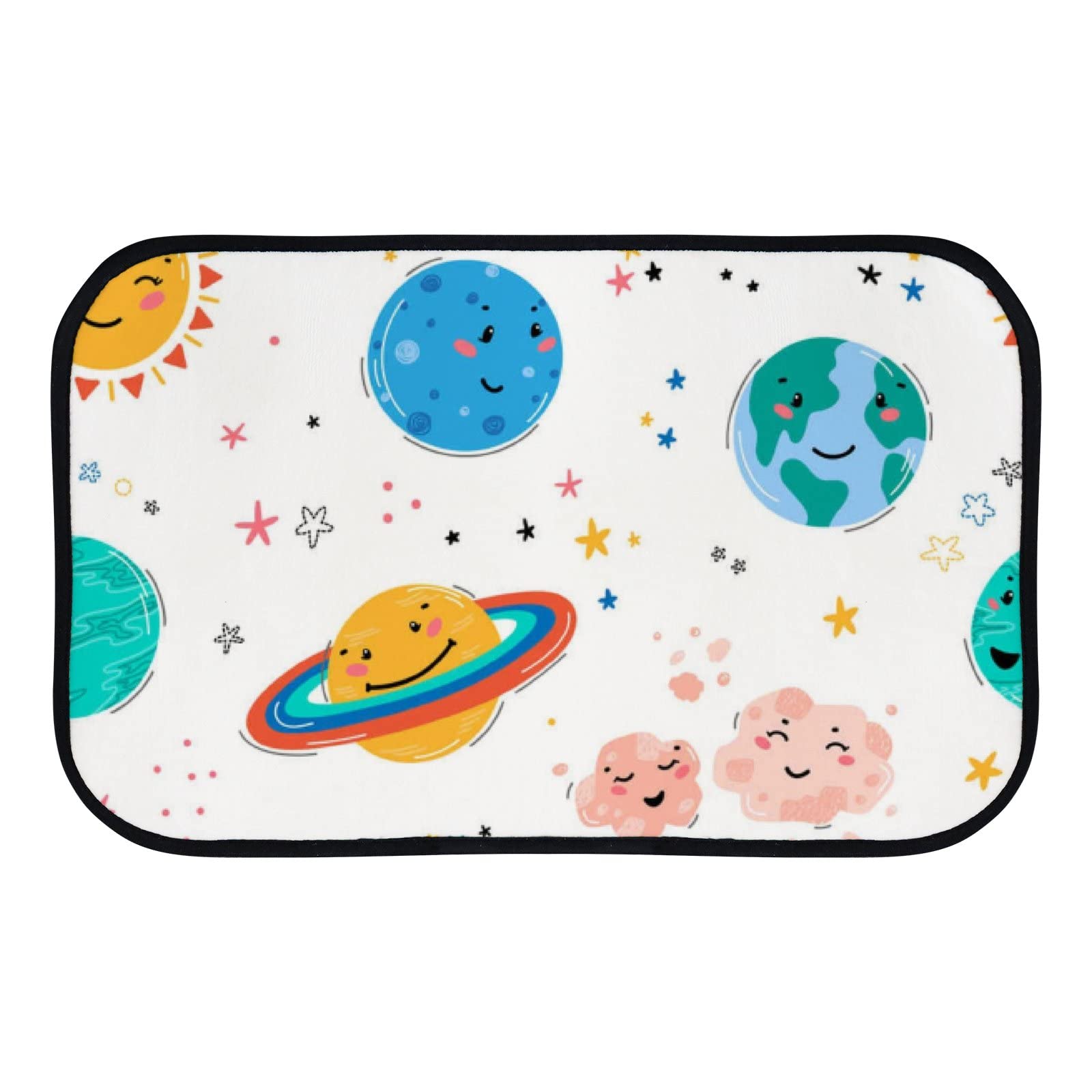 Soft Foam Area Rugs - Cute Cartoon Cosmic Planet Design, Washable Non-Slip Kitchen & Bath Mat - 36x24 Inch Indoor/Outdoor Home Decor Rug for Kids Room, Nursery, Dorm, Living Room & Patio