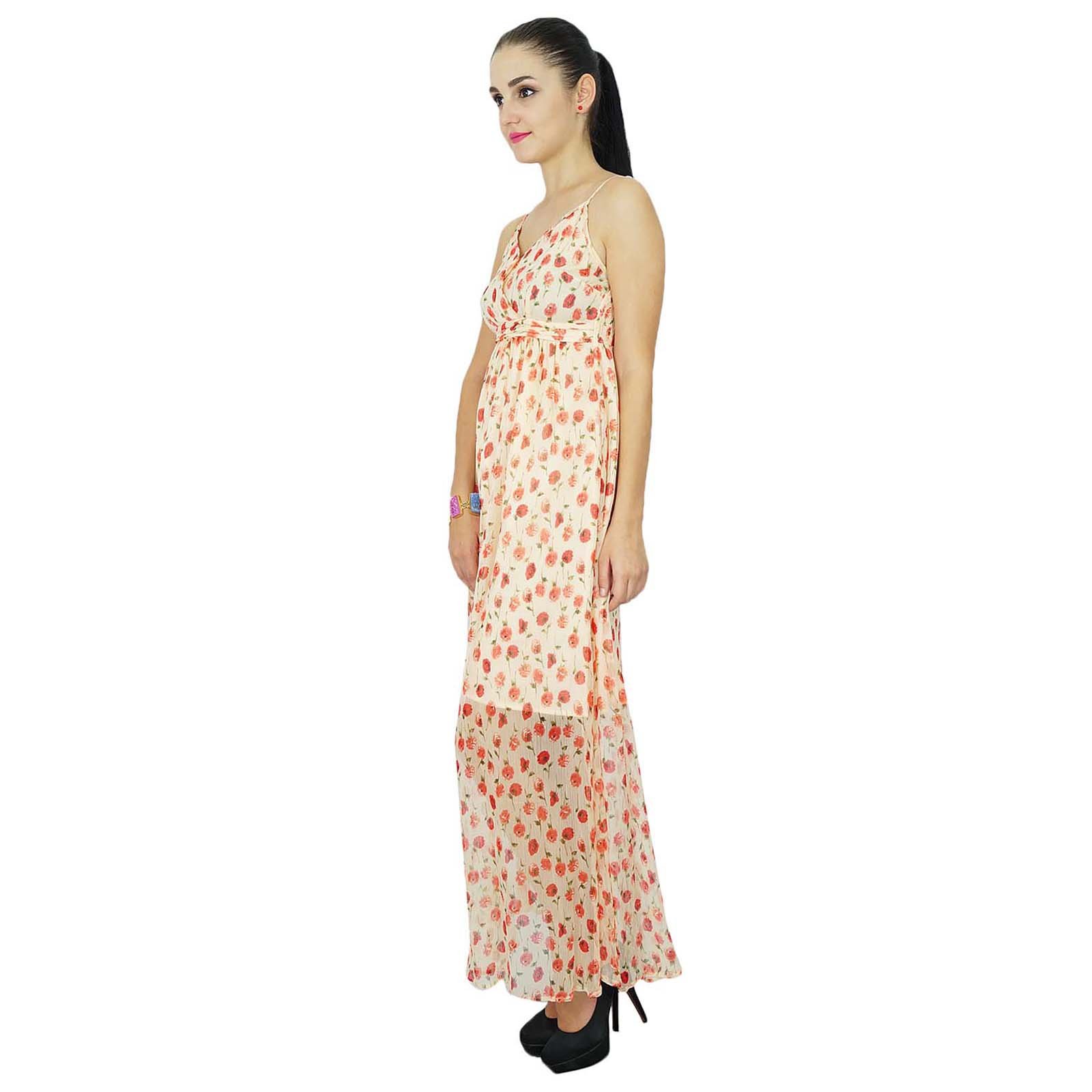 Bimba Women's Bohemian Summer Maxi Dress - Flowy Georgette Long Dress for Beach, Vacation & Casual Wear | Elegant & Chic Boho Style