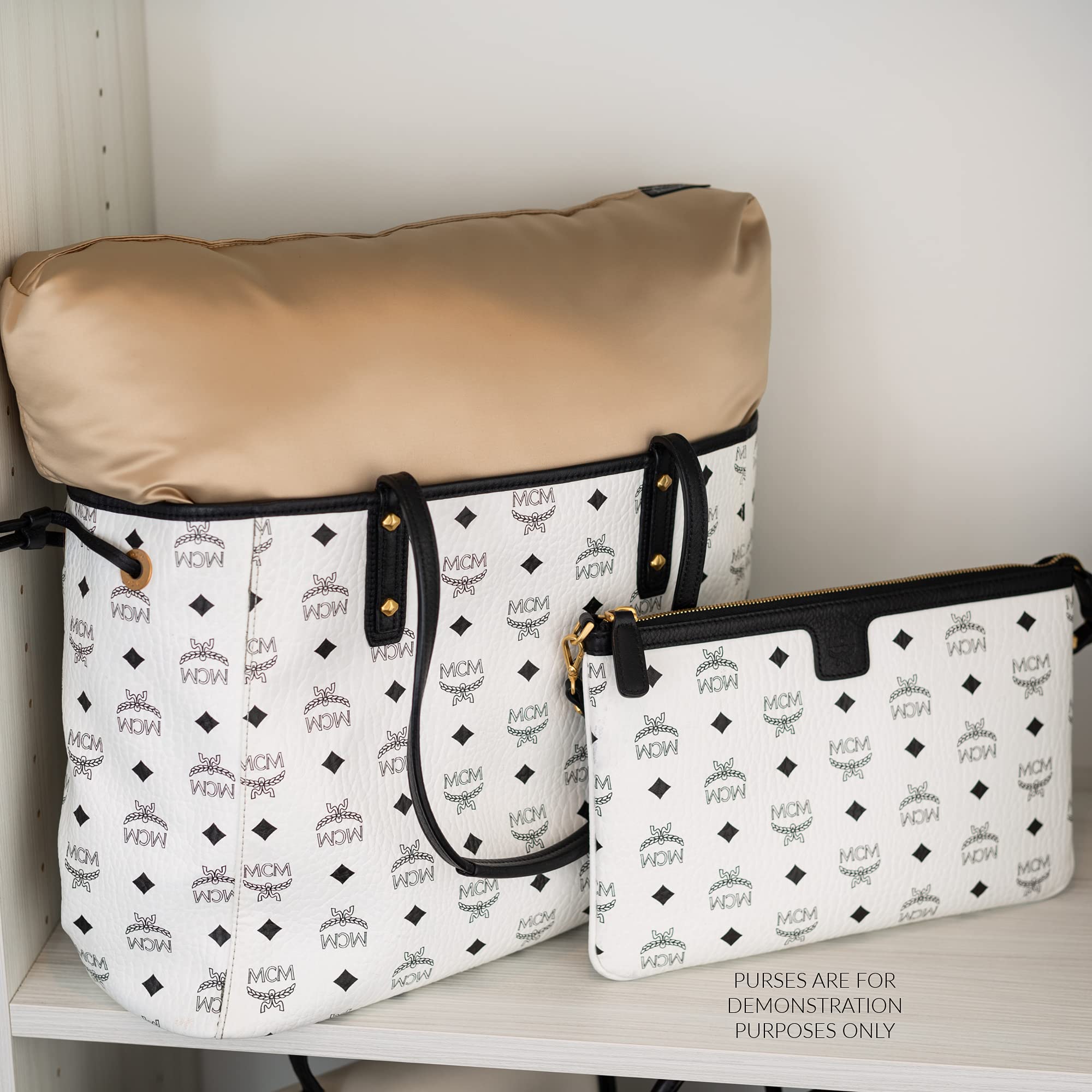 Fabrinique Handbag Insert Pillows Set - 4PC Cushioned Purse Fillers to Prevent Creases & Damage (Ice Grey, S-L) | Perfect for Organizing & Protecting Luxury Bags During Storage & Travel