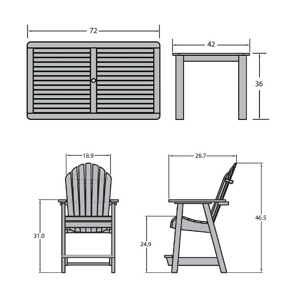 Muskoka 7-Piece Counter Bistro Dining Set - Patio Bar Height Table & Stools for Outdoor Entertaining & Small Space Dining