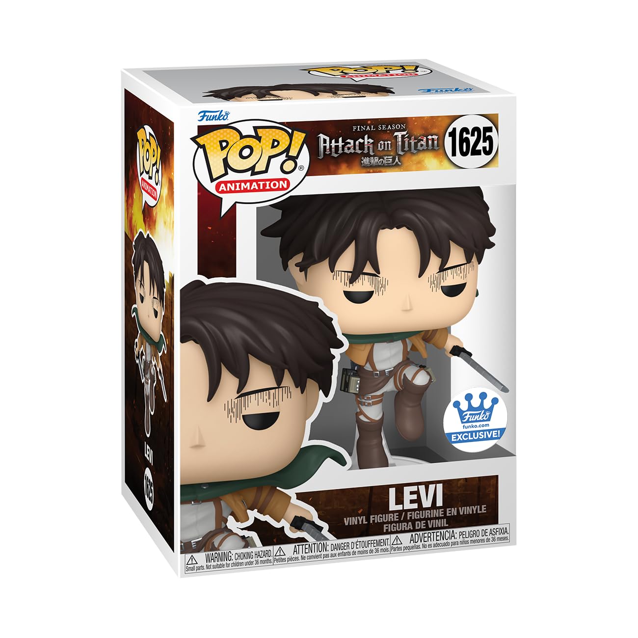 Funko Pop! Animation: Attack on Titan Final Season - Levi Falling Special Edition | Anime Collectible for Fans & Gift Idea | Perfect for Display, Themed Parties & Otaku Collections